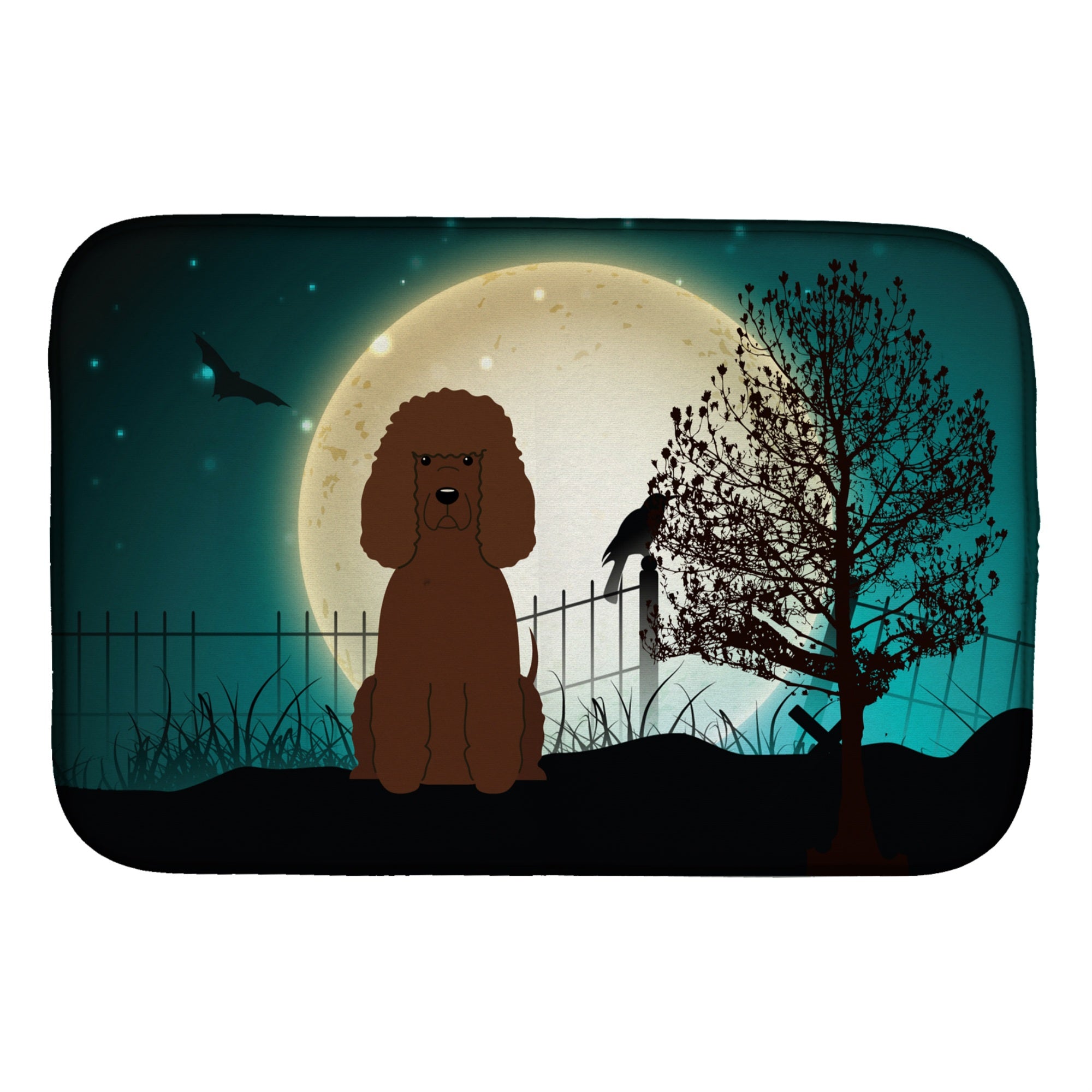 'Caroline'S Treasures Halloween Scary Irish Water Spaniel Dish Drying Mat, 14 X 21''