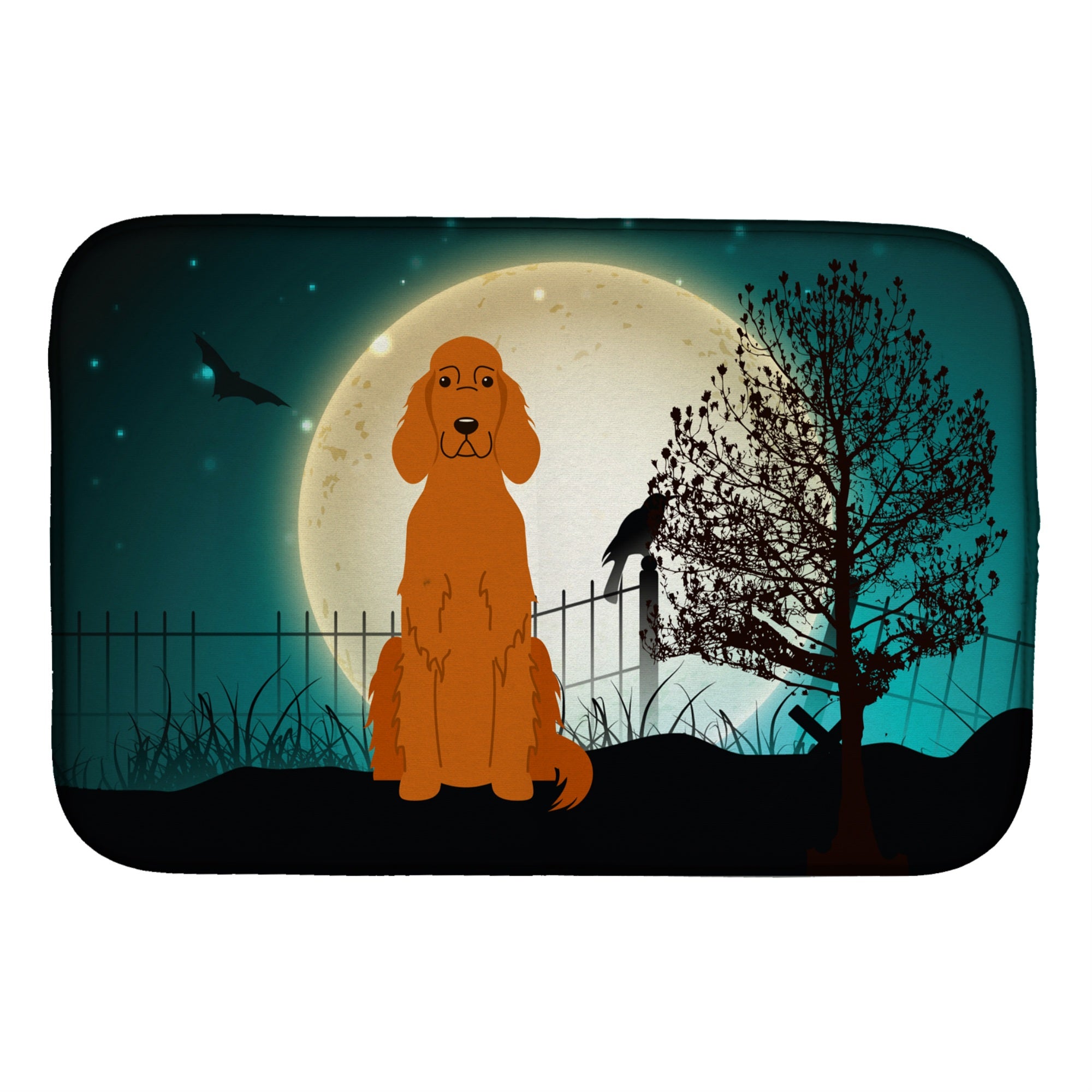 'Caroline'S Treasures Halloween Scary Irish Setter Dish Drying Mat, 14 X 21''