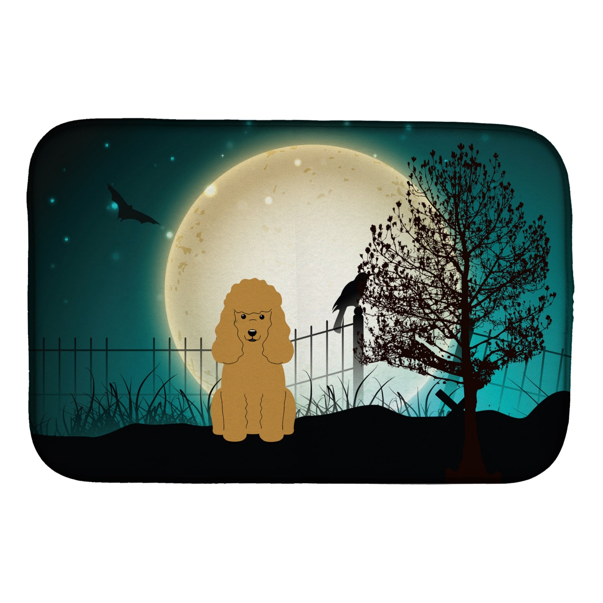 'Caroline'S Treasures Halloween Scary Poodle Tan Dish Drying Mat, 14'''' X 21''''''