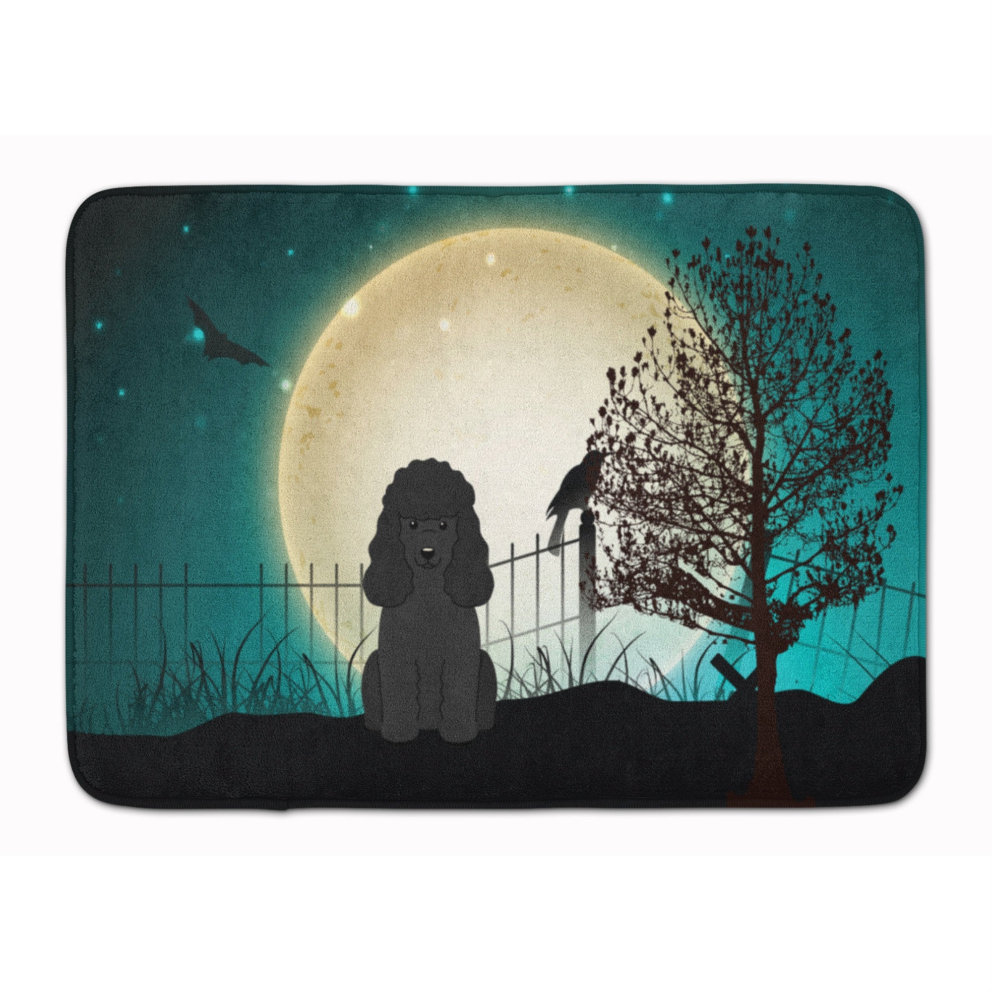 Carolines Treasures Halloween Scary Poodle Black Floor Mat, 19 x 27, Multicolor