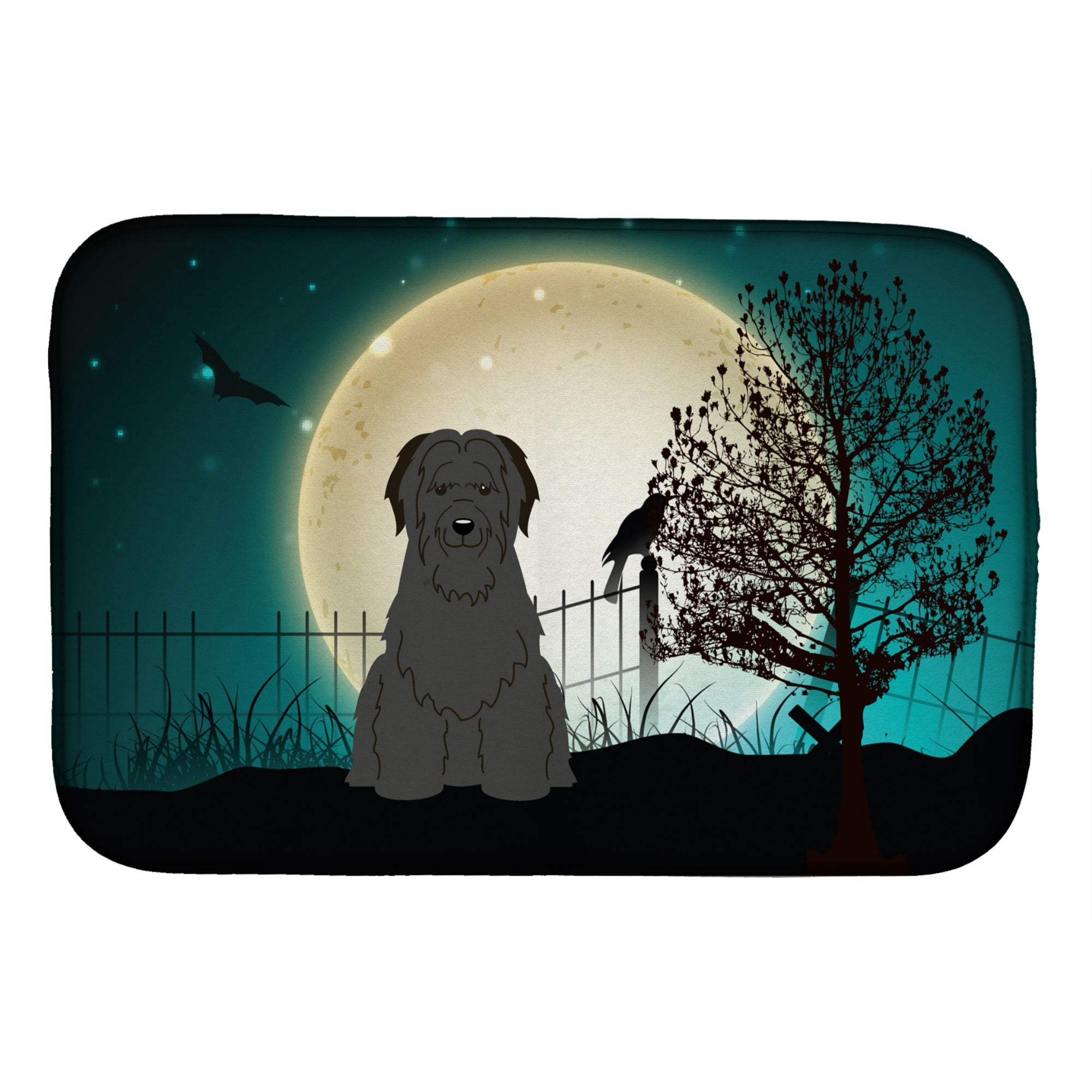'Caroline'S Treasures Halloween Scary Briard Black Dish Drying Mat, 14'''' X 21''''''
