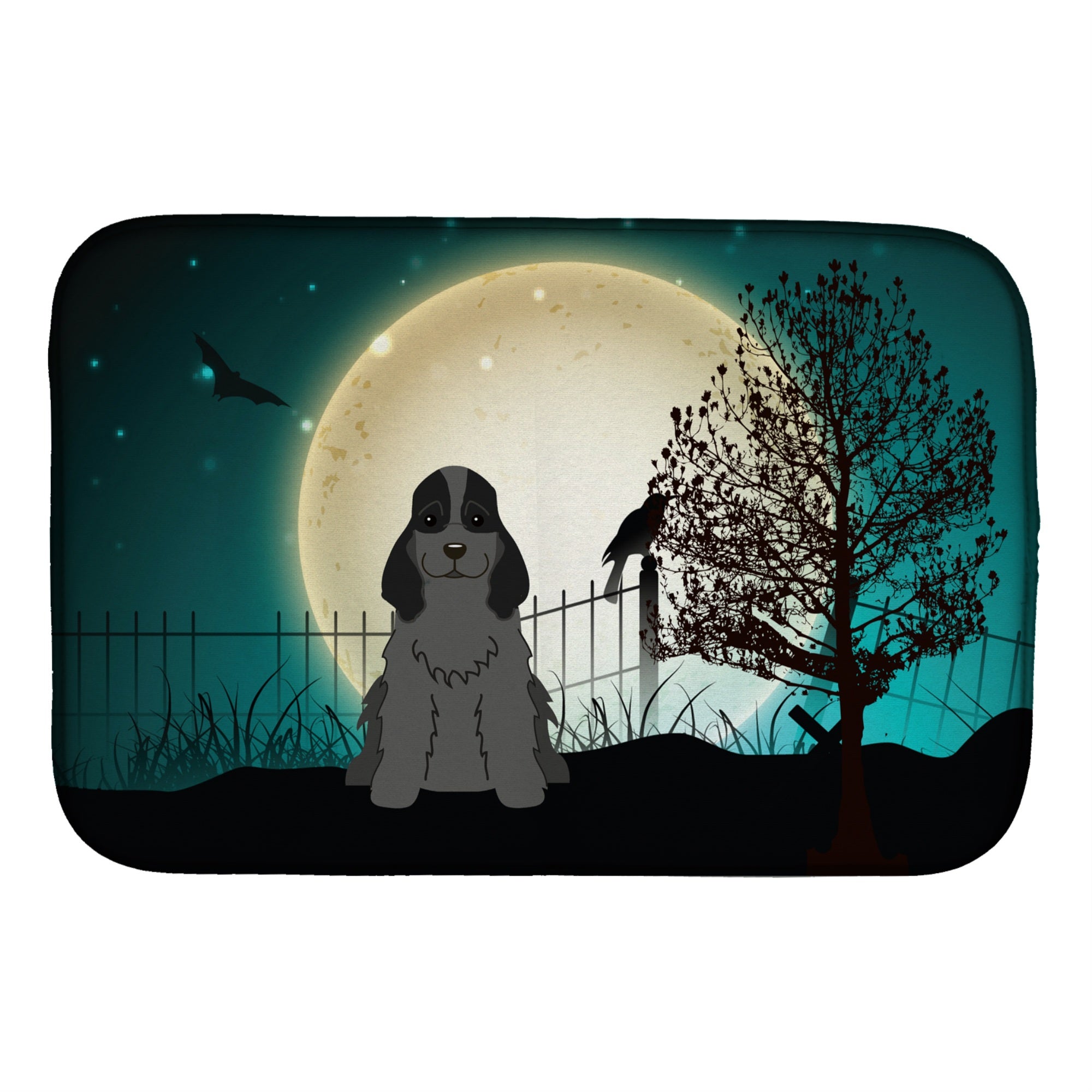 'Caroline'S Treasures Halloween Scary Cocker Spaniel Black Dish Drying Mat, 14'''' X 21''''''