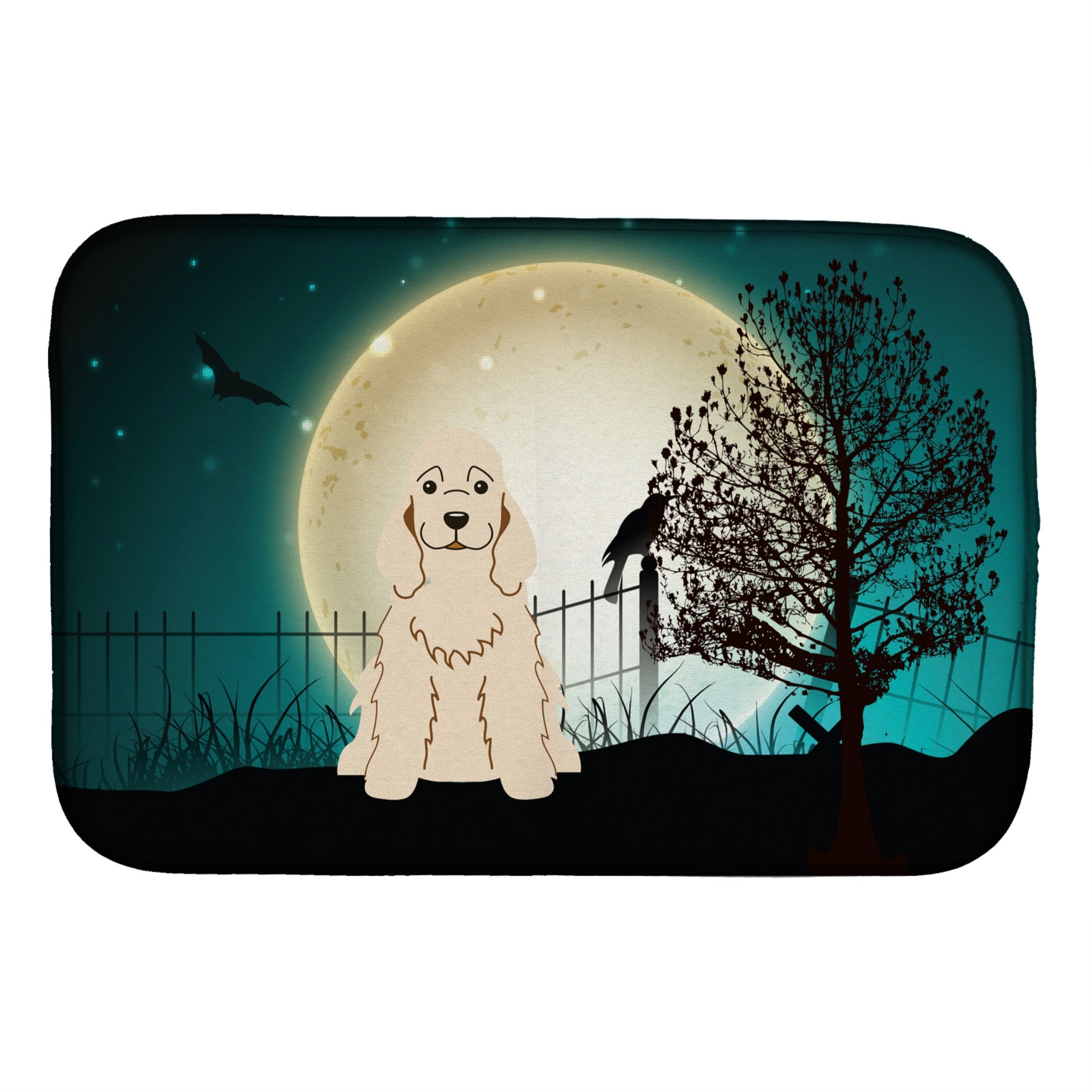 'Caroline'S Treasures Halloween Scary Cocker Spaniel Buff Dish Drying Mat, 14'''' X 21''''''
