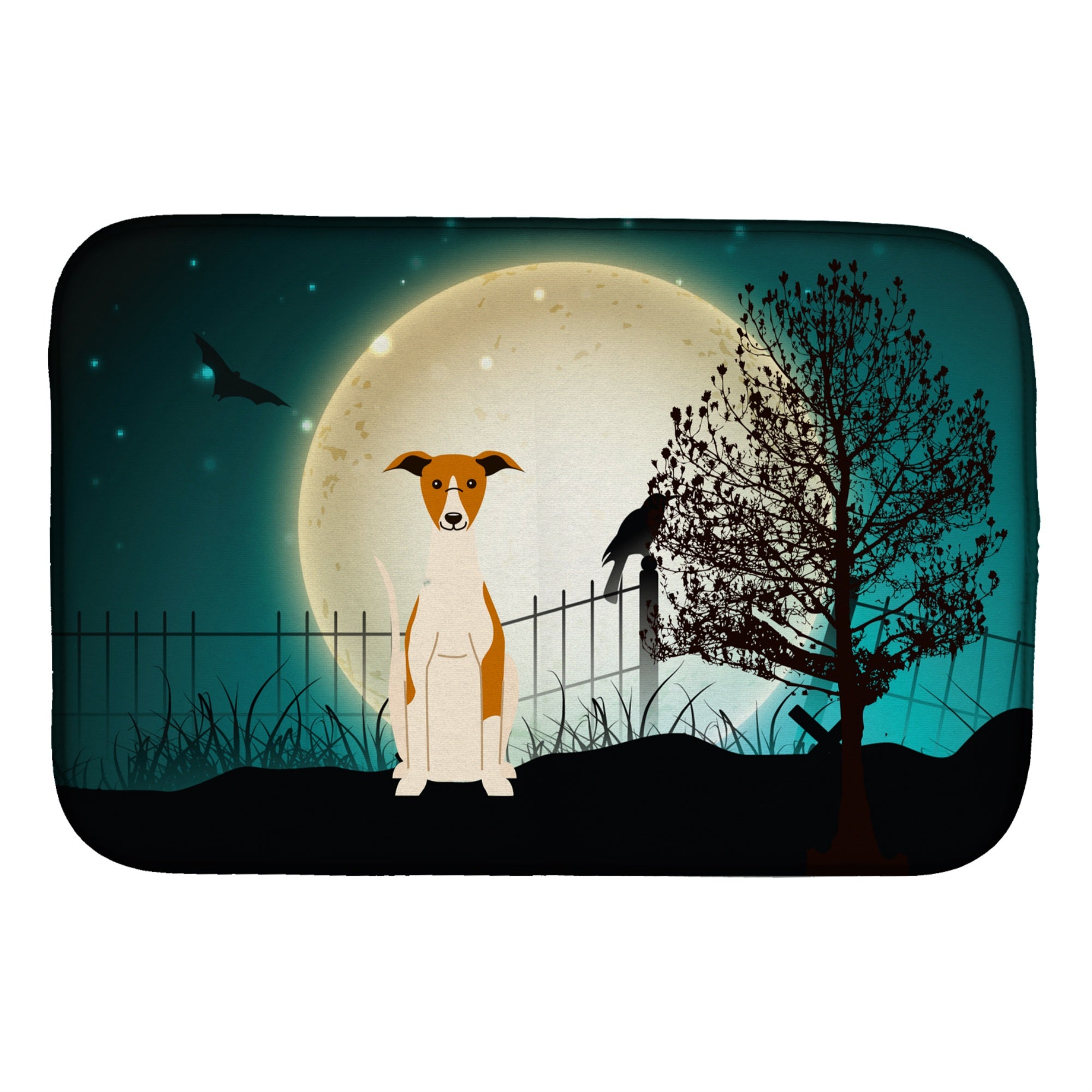 'Caroline'S Treasures Halloween Scary Whippet Dish Drying Mat, 14'''' X 21''''''