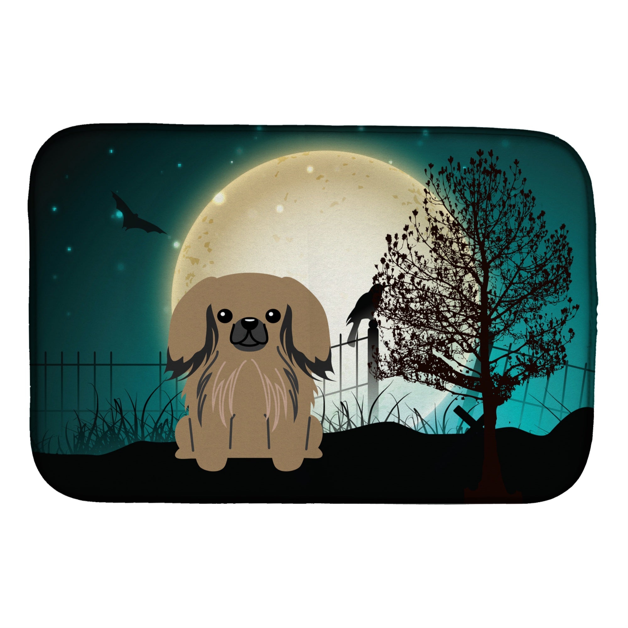 'Caroline'S Treasures Halloween Scary Pekingese Tan Dish Drying Mat, 14'''' X 21''''''