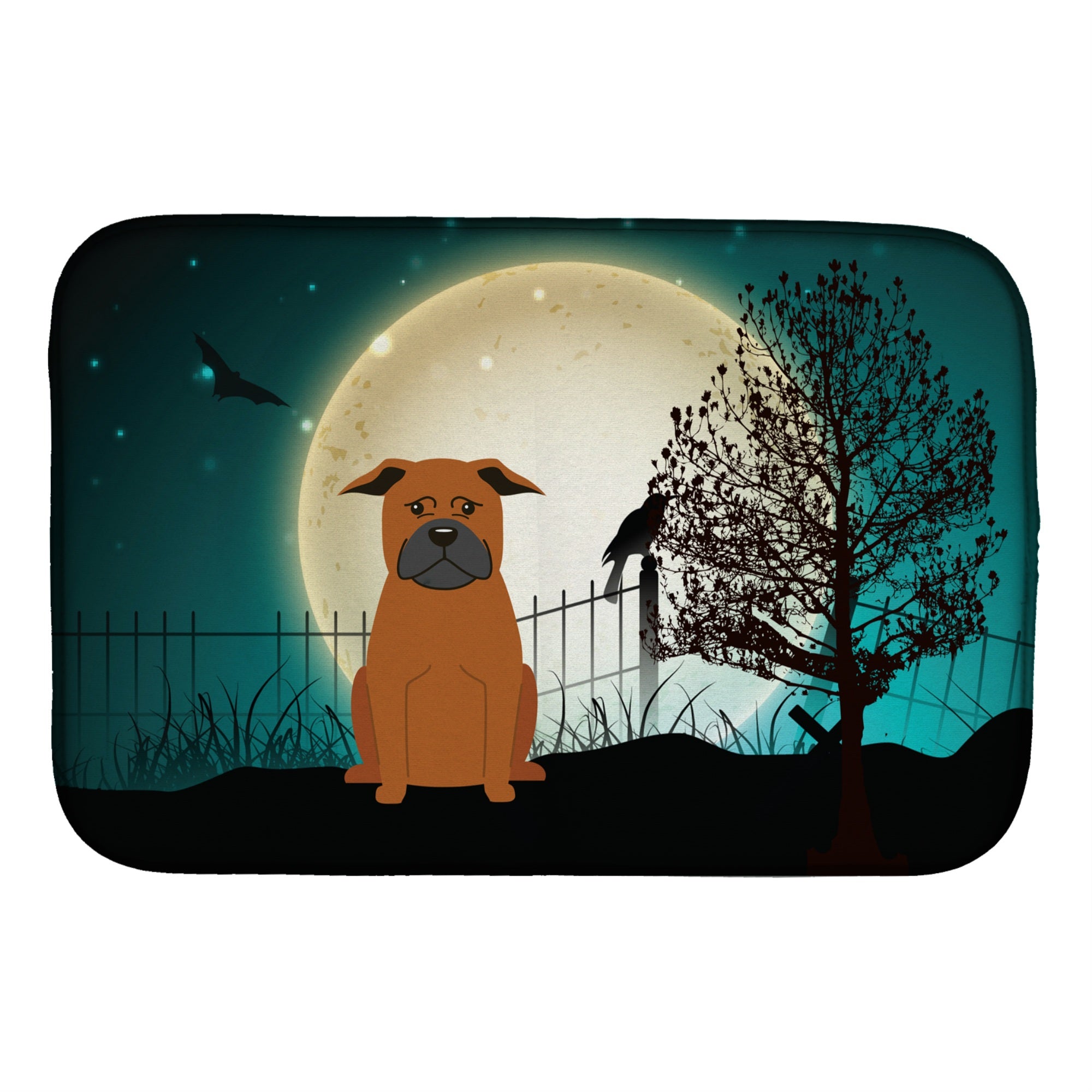 'Caroline'S Treasures Halloween Scary Chinese Chongqing Dog Dish Drying Mat, 14 X 21''