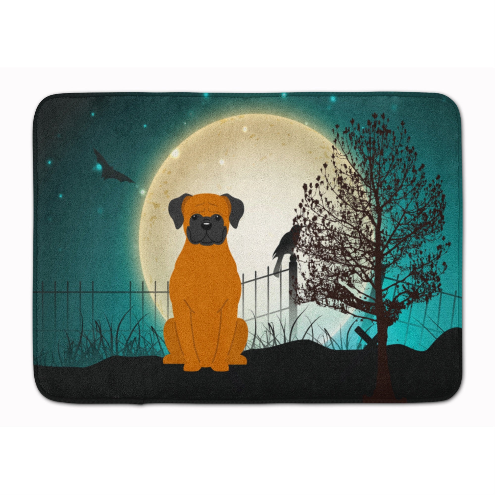 'Caroline'S Treasures Halloween Scary Fawn Boxer Floor Mat, 19'''' X 27'''', Multicolor''