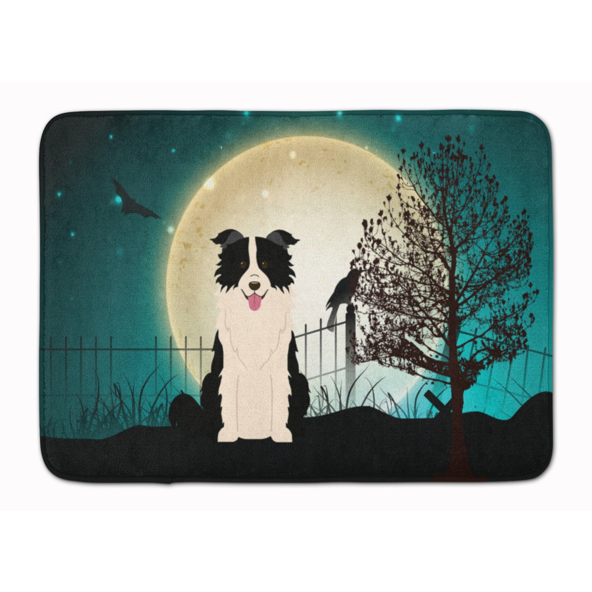 'Caroline'S Treasures Halloween Border Collie Black White Floor Mat, 19'''' X 27'''', Multicolor''