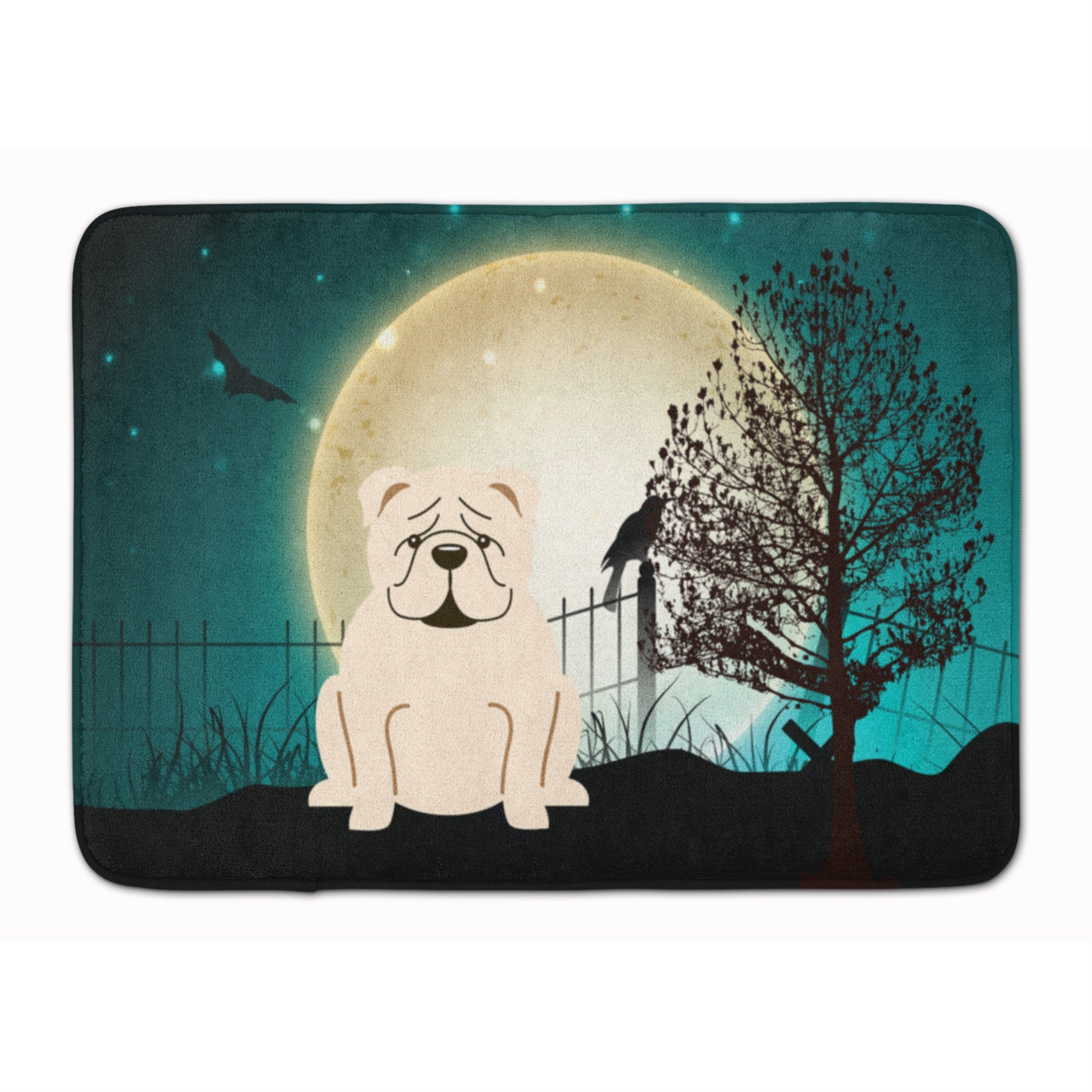'Caroline'S Treasures Halloween Scary English Bulldog White Floor Mat, 19'''' X 27'''', Multicolor''