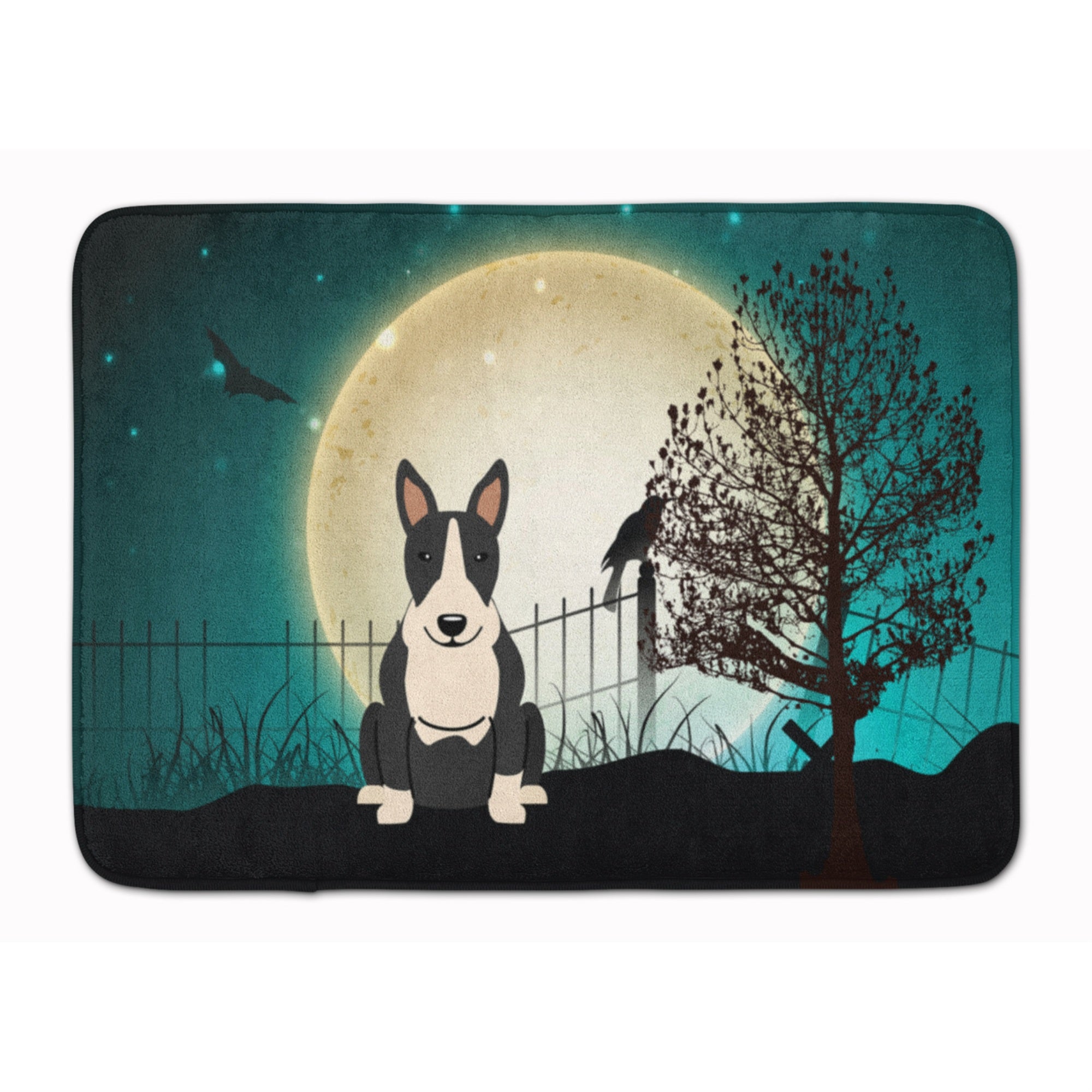 Carolines Treasures Halloween Bull Terrier Black White Floor Mat, 19 x 27, Multicolor