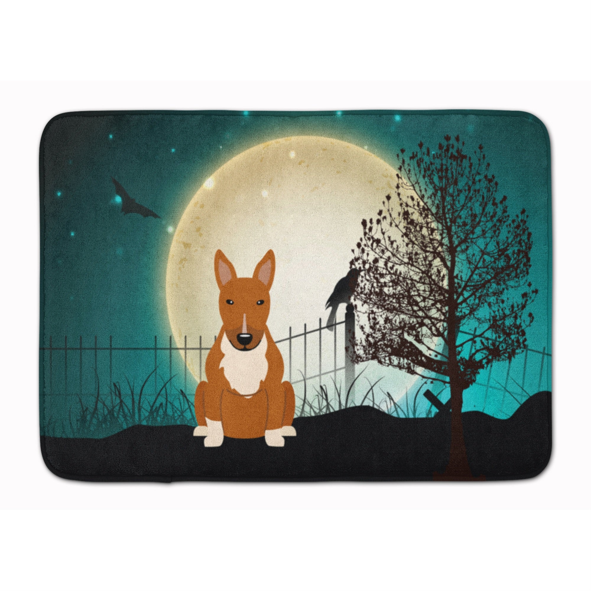 'Caroline'S Treasures Halloween Scary Bull Terrier Red Floor Mat, 19'''' X 27'''', Multicolor''