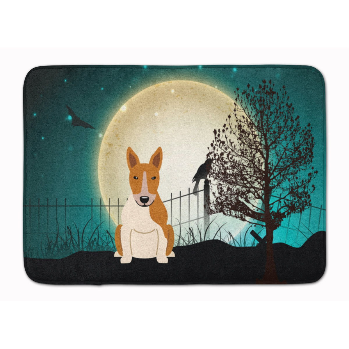'Caroline'S Treasures Halloween Scary Bull Terrier Red White Floor Mat, 19'''' X 27'''', Multicolor''