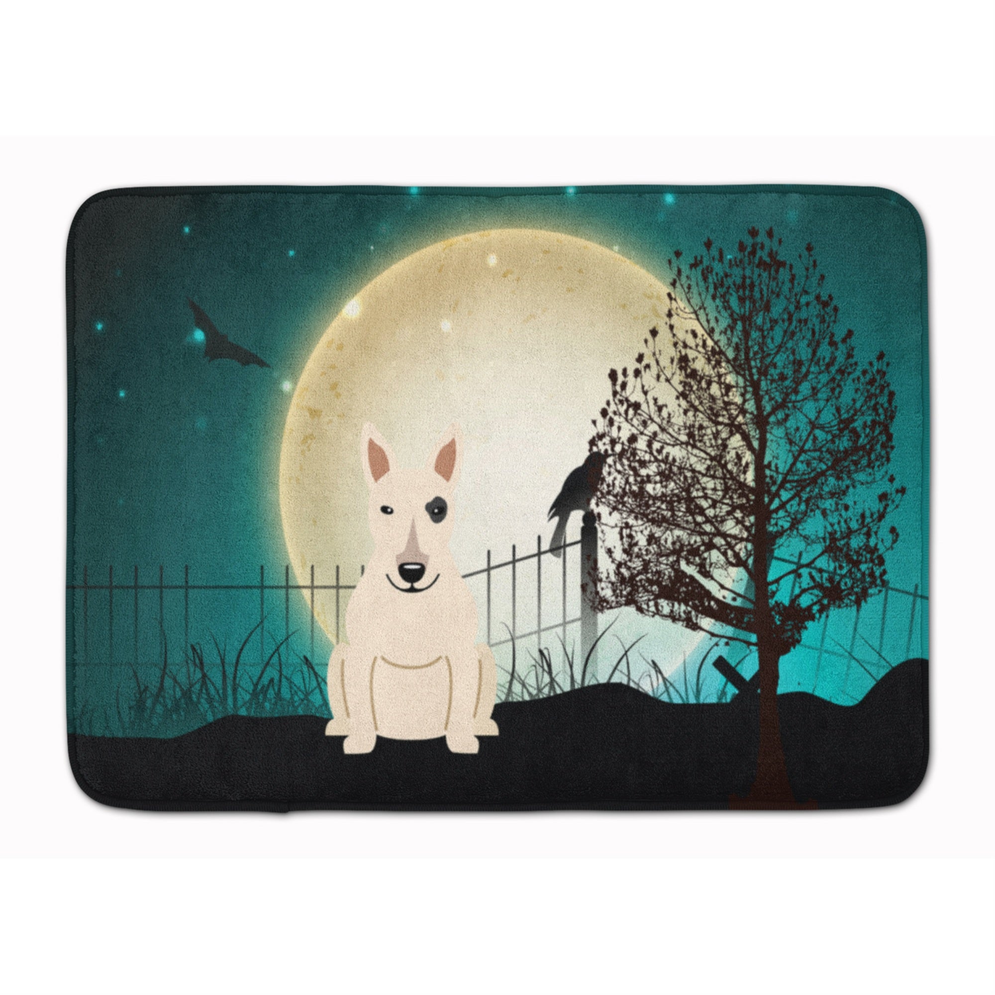 'Caroline'S Treasures Halloween Scary Bull Terrier White Floor Mat, 19'''' X 27'''', Multicolor''