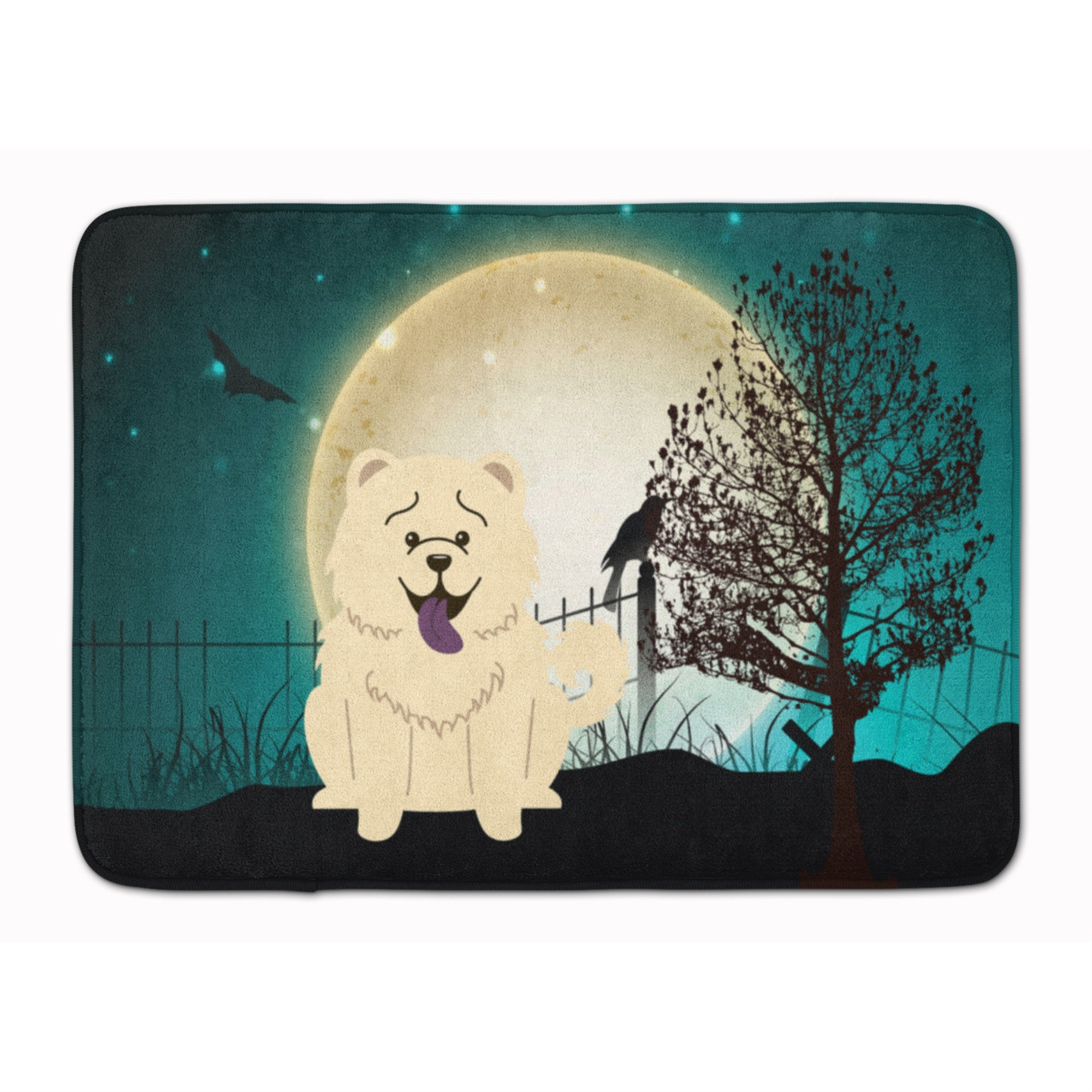 'Caroline'S Treasures Halloween Scary Chow White Floor Mat, 19'''' X 27'''', Multicolor''