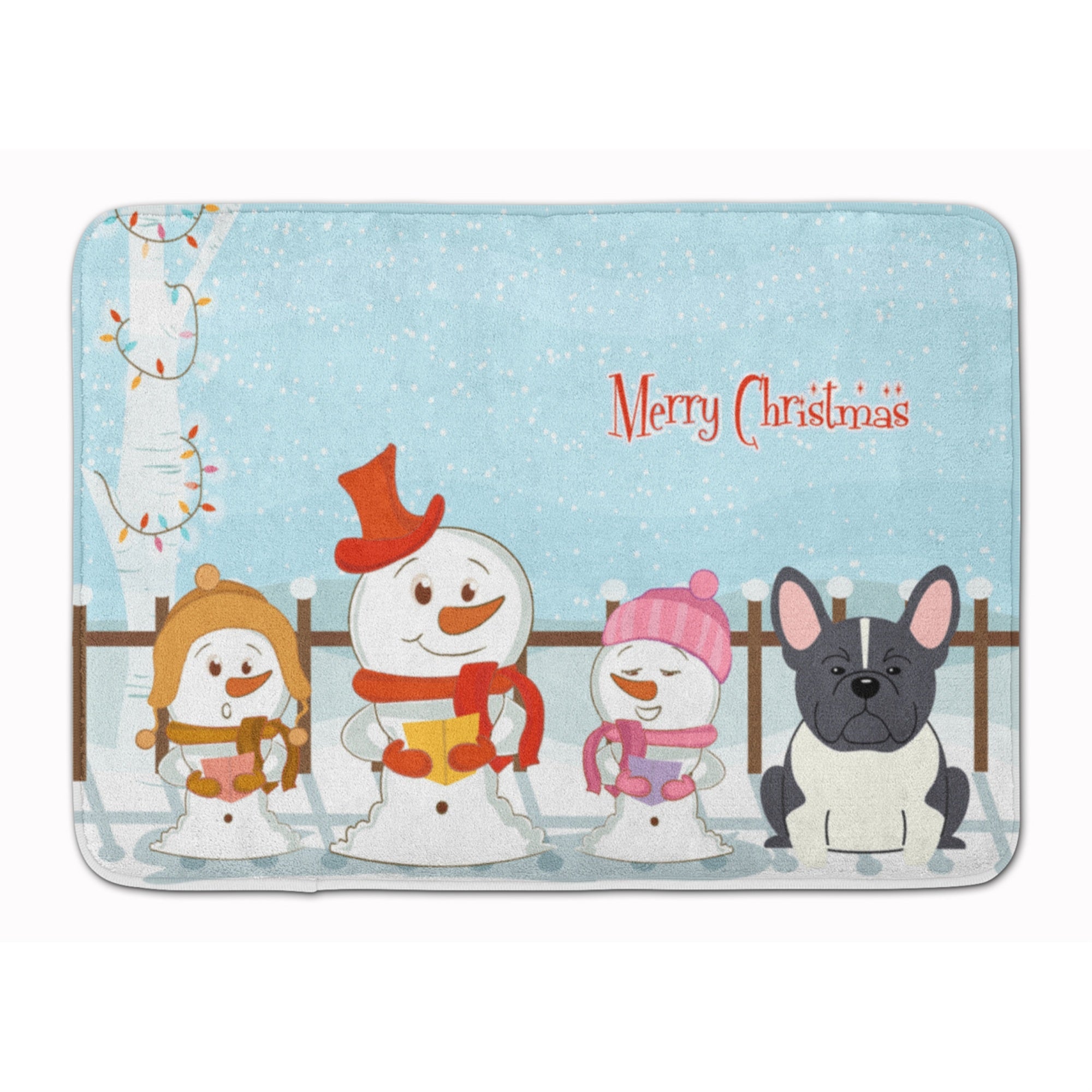 Carolines Treasures Christmas French Bulldog Black White Floor Mat, 19 x 27, Multicolor