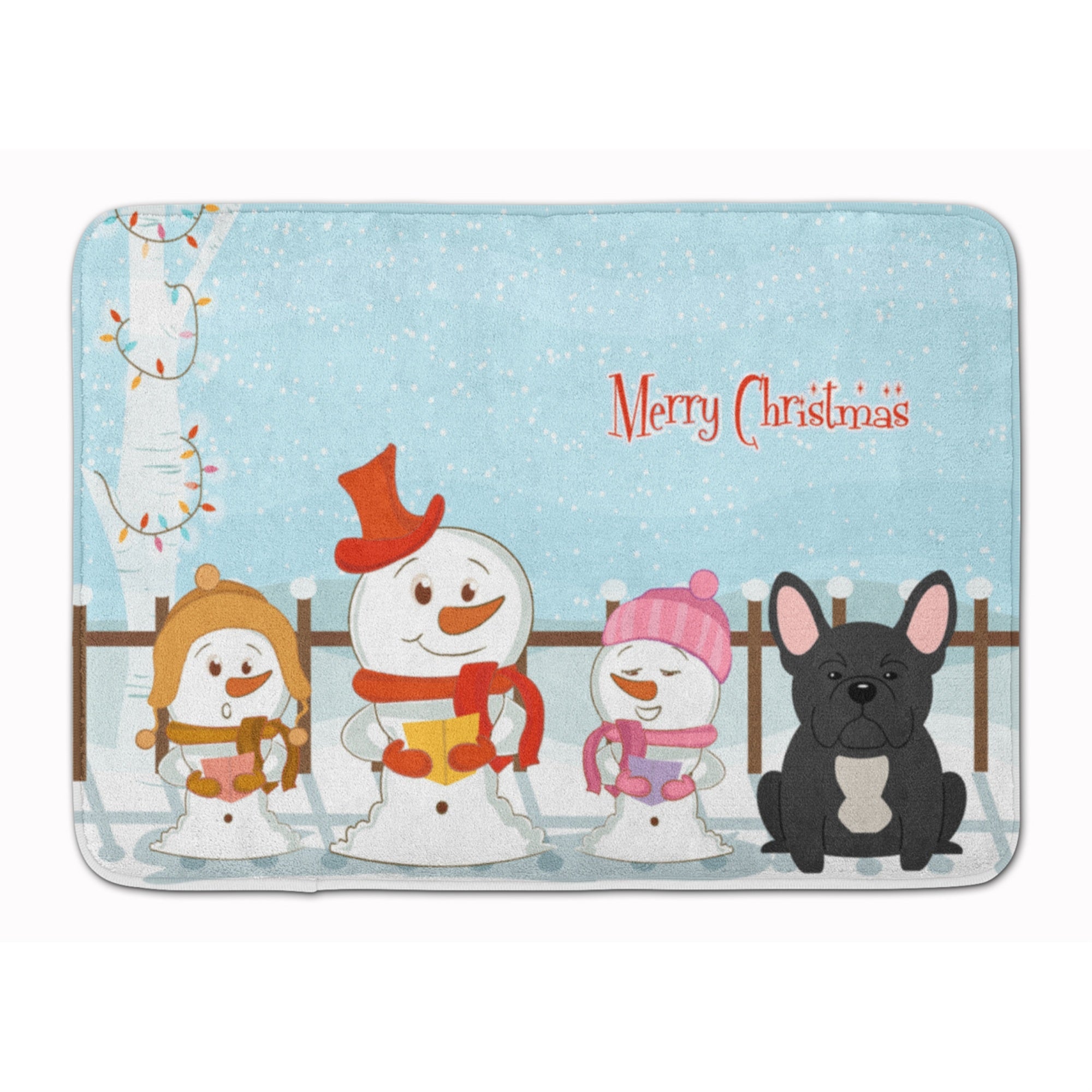 'Caroline'S Treasures Merry Christmas French Bulldog Black Floor Mat, 19'''' X 27'''', Multicolor''