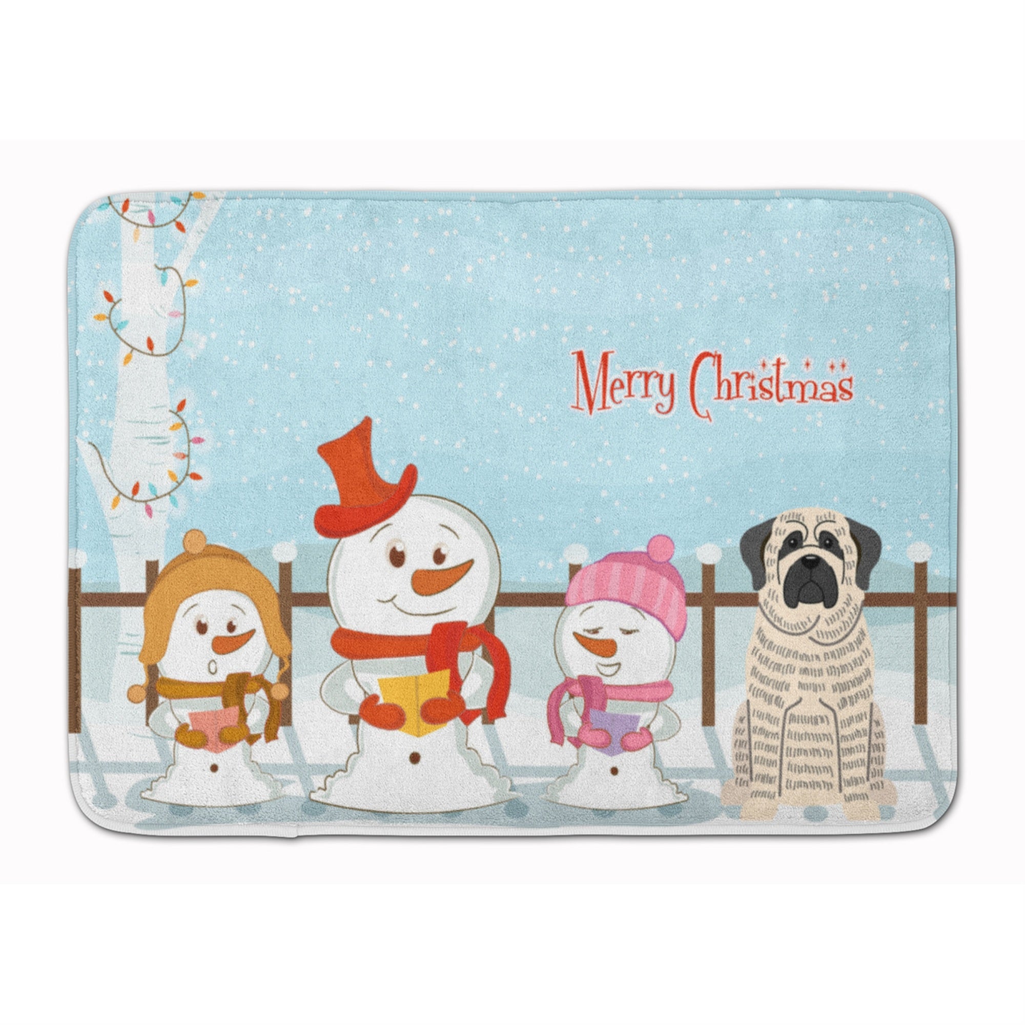 'Caroline'S Treasures Merry Christmas Mastiff Brindle White Floor Mat, 19'''' X 27'''', Multicolor''