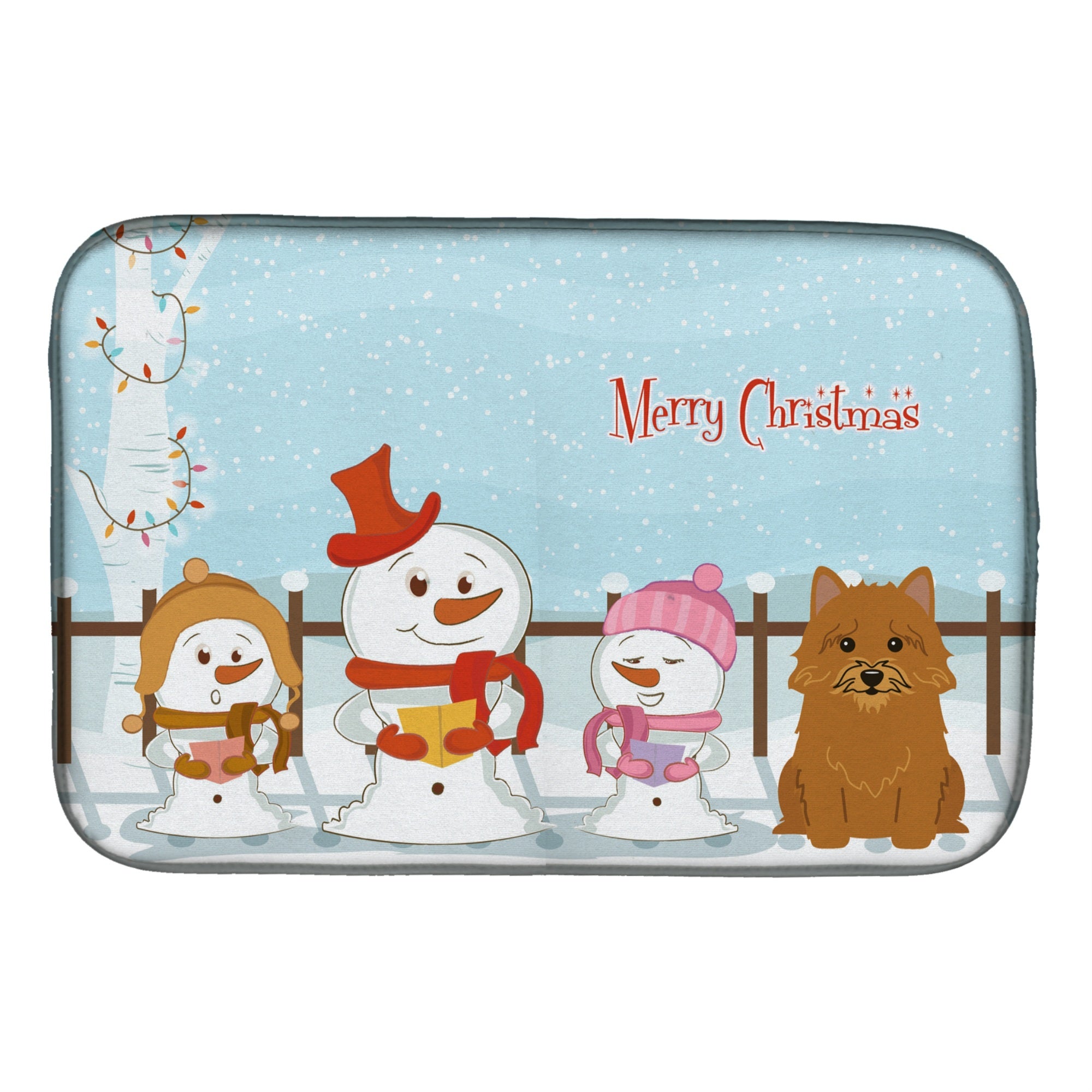 'Caroline'S Treasures Merry Christmas Carolers Norwich Terrier Dish Drying Mat, 14 X 21''