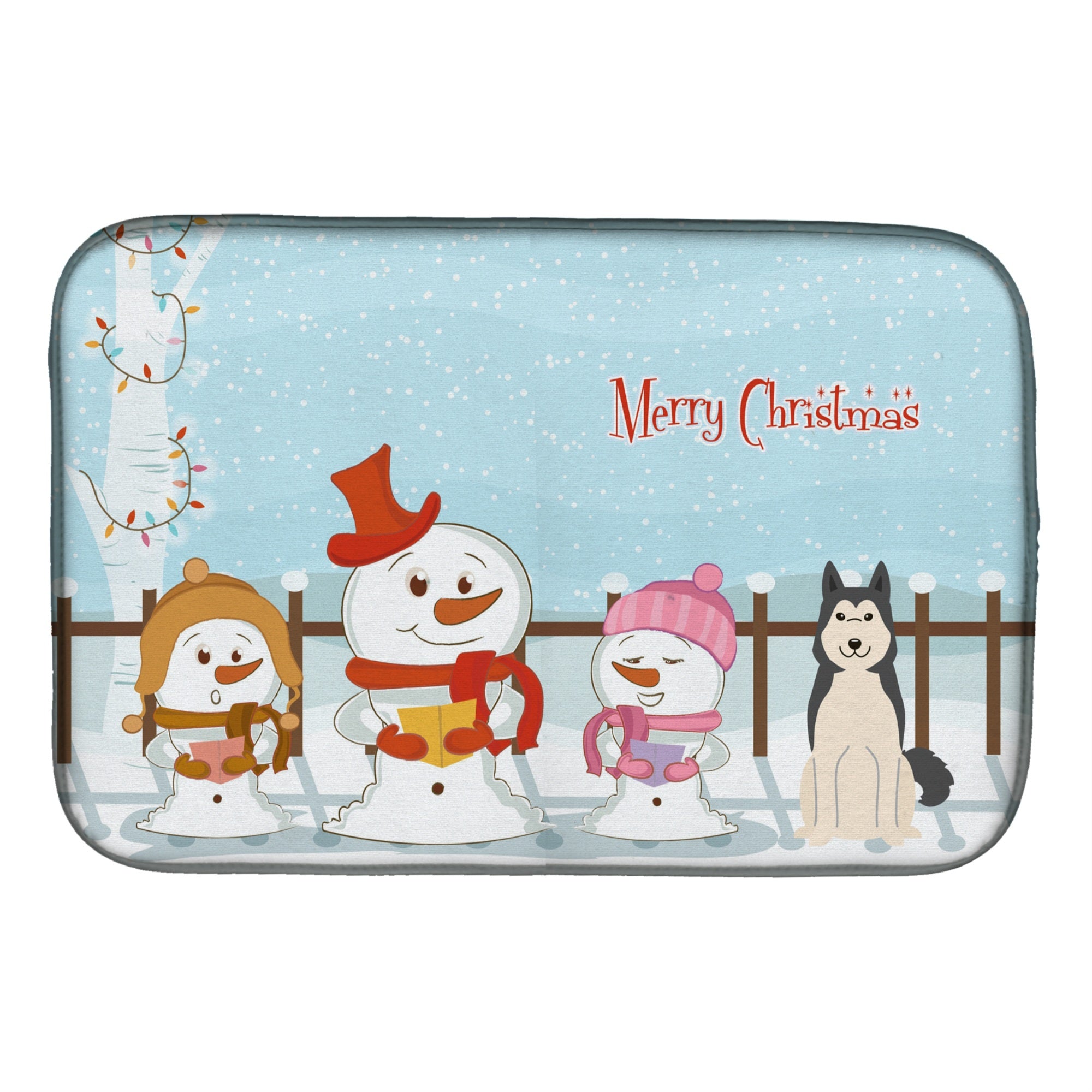 'Caroline'S Treasures Merry Christmas Carolers West Siberian Laila Spitz Dish Drying Mat, 14'''' X 21''''''