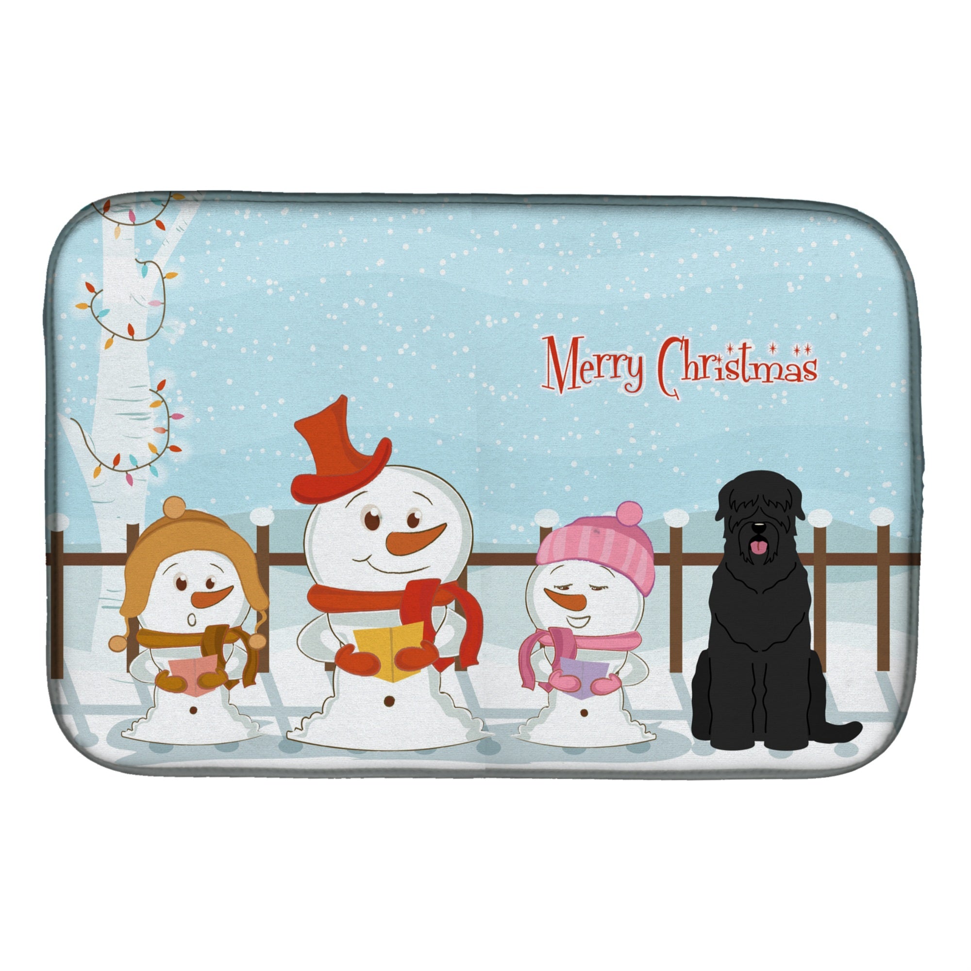 'Caroline'S Treasures Merry Christmas Carolers Black Russian Terrier Dish Drying Mat, 14'''' X 21''''''