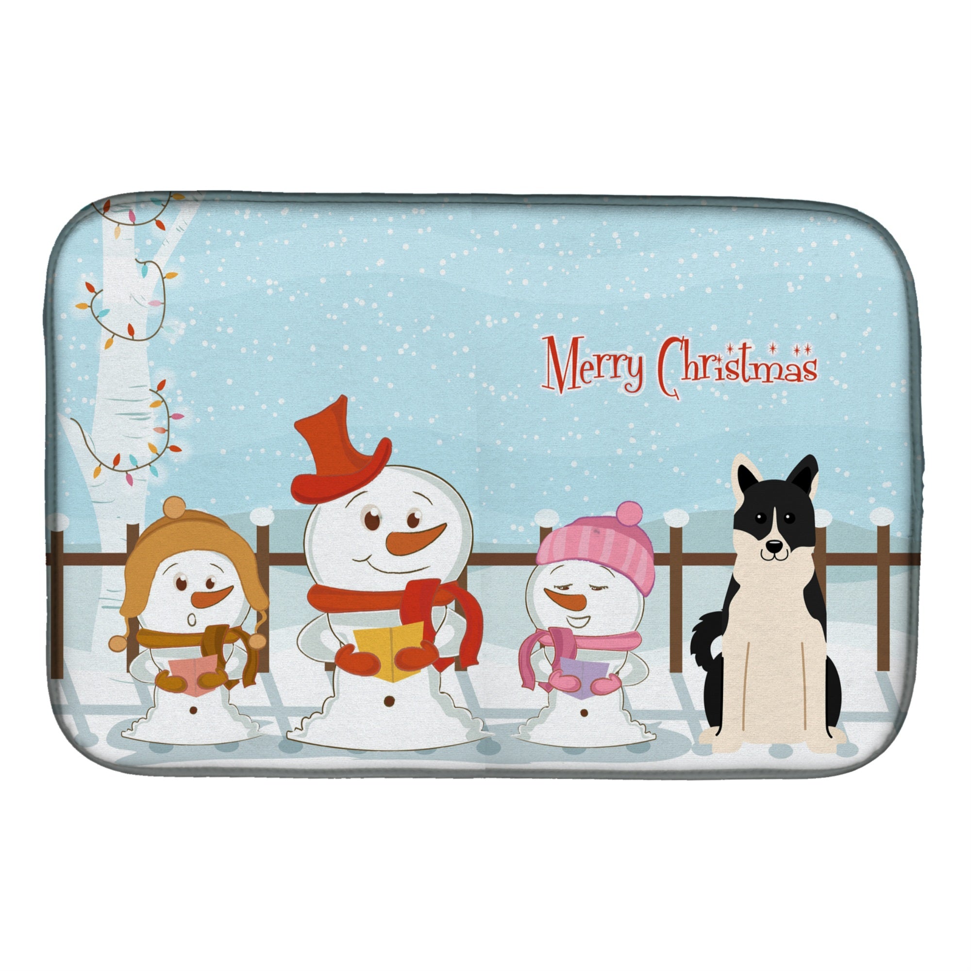 'Caroline'S Treasures Merry Christmas Carolers Russo-European Laika Spitz Dish Drying Mat, 14'''' X 21''''''