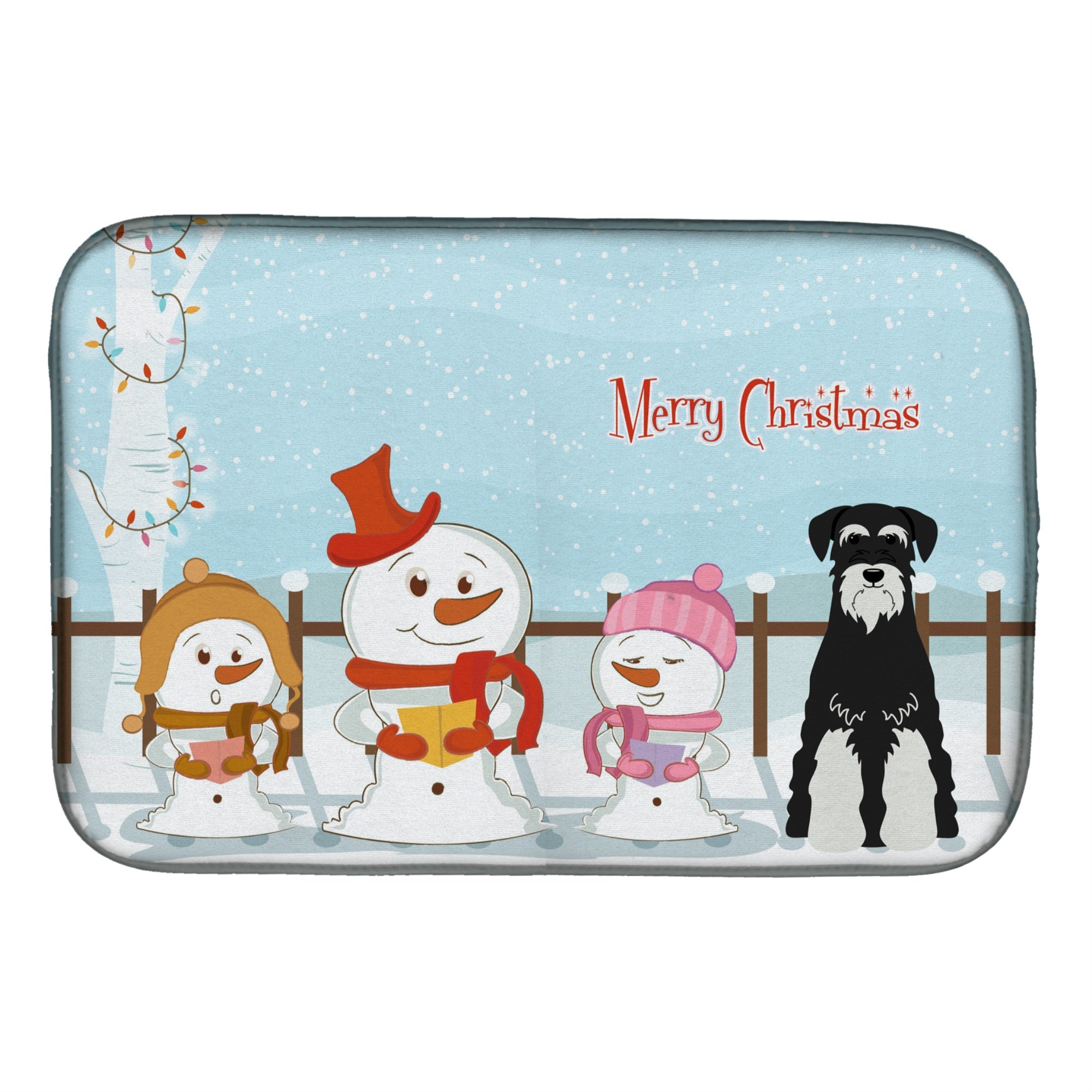 'Caroline'S Treasures Merry Christmas Carolers Standard Schnauzer Dish Drying Mat, 14'''' X 21''''''
