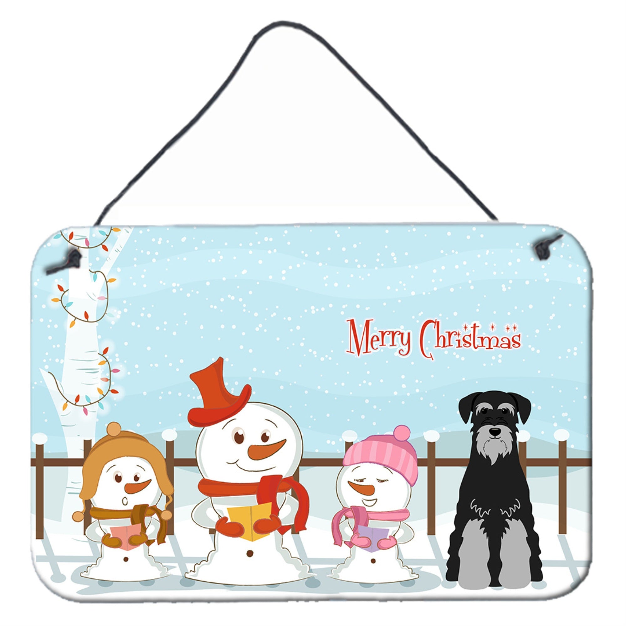 'Caroline'S Treasures Merry Christmas Carolers Standard Schnauzer Black Grey Wall Or Door Hanging Prints Bb2365Ds812, 8'''' X 1