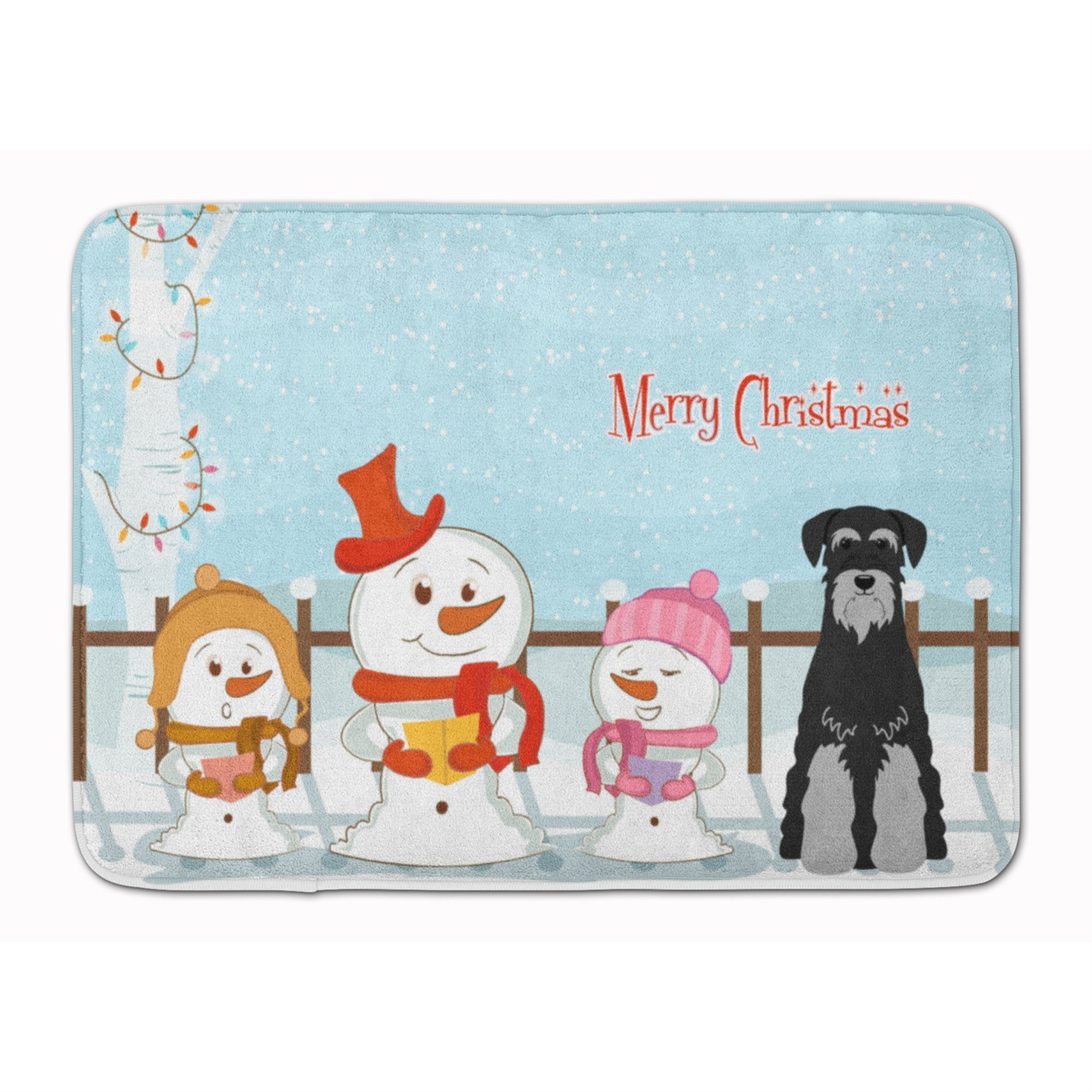 'Caroline'S Treasures Christmas Standard Schnauzer Black Grey Floor Mat, 19'''' X 27'''', Multicolor''