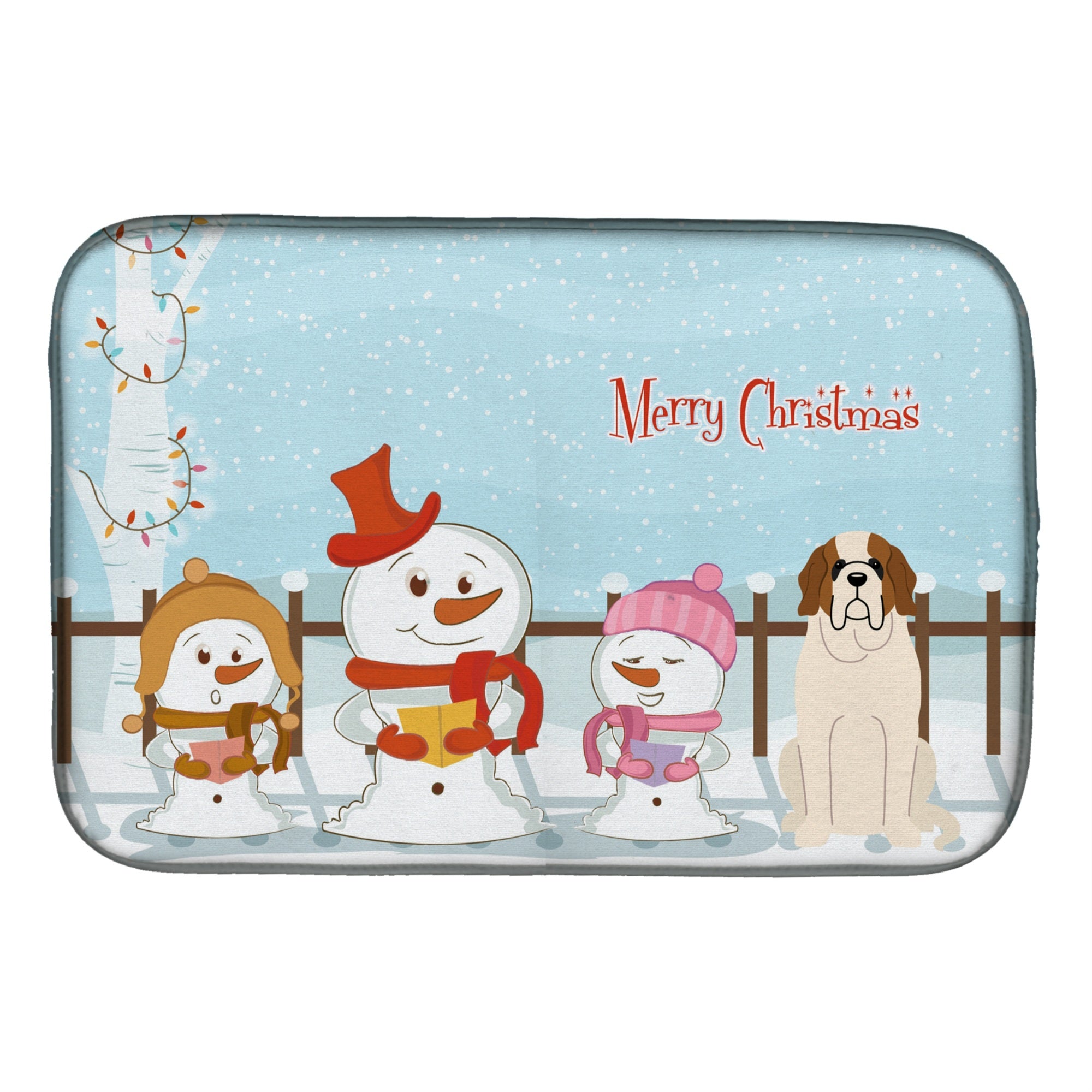 'Caroline'S Treasures Merry Christmas Carolers Saint Bernard Dish Drying Mat, 14'''' X 21''''''