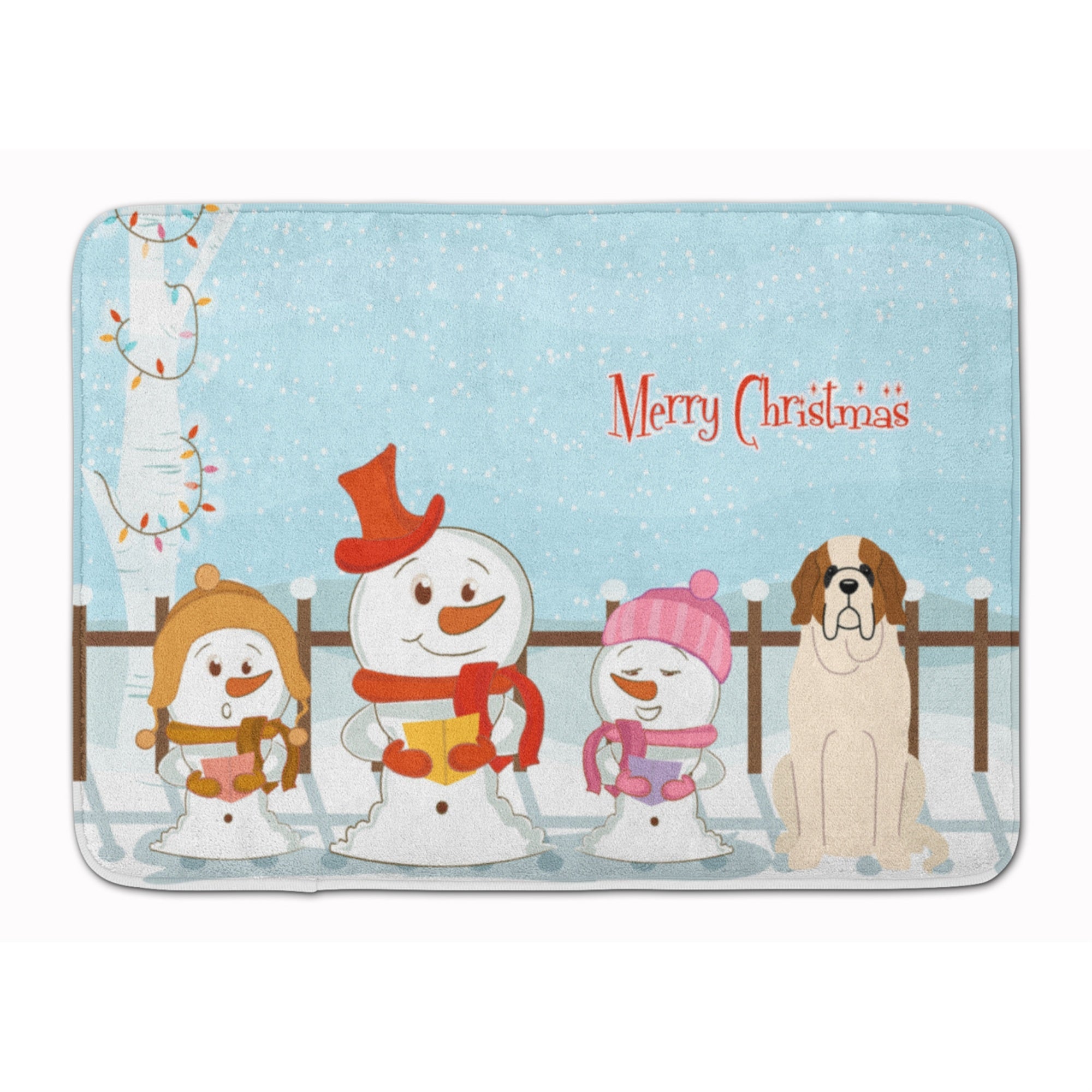 'Caroline'S Treasures Merry Christmas Carolers Saint Bernard Floor Mat, 19'''' X 27'''', Multicolor''