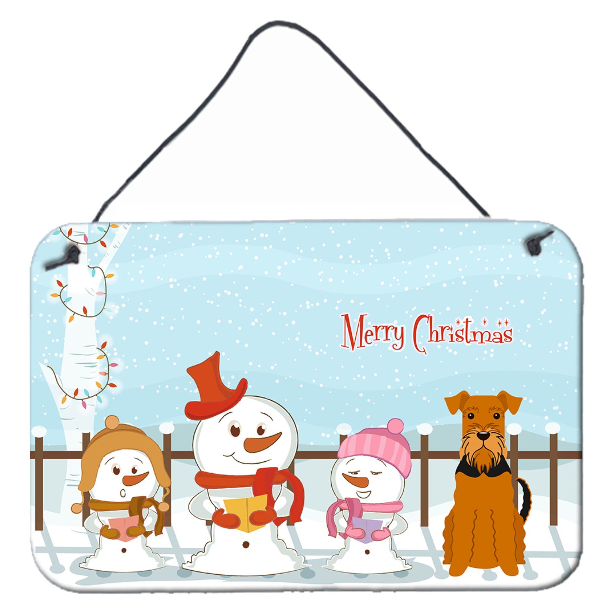 'Caroline'S Treasures Merry Christmas Carolers Airedale Wall Or Door Hanging Prints Bb2372Ds812, 8'''' X 12'''', Multicolor''