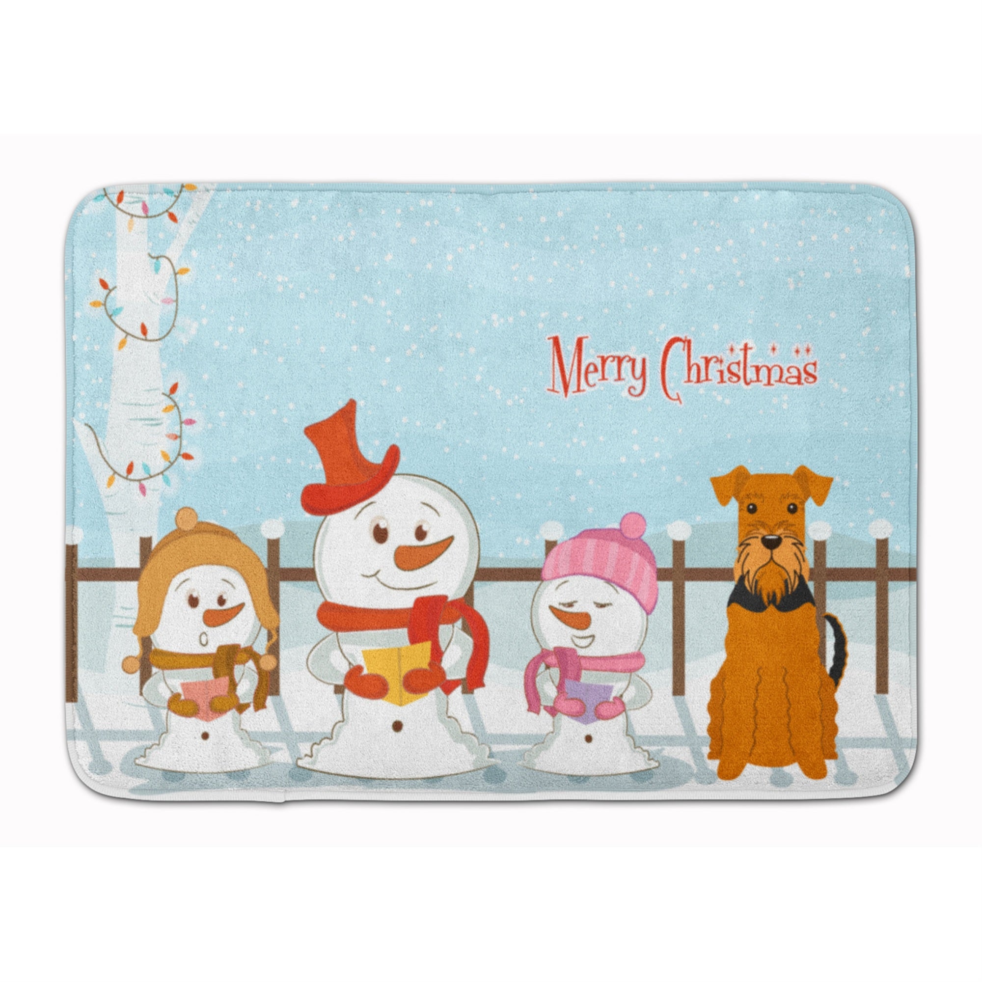 'Caroline'S Treasures Merry Christmas Carolers Airedale Floor Mat, 19'''' X 27'''', Multicolor''