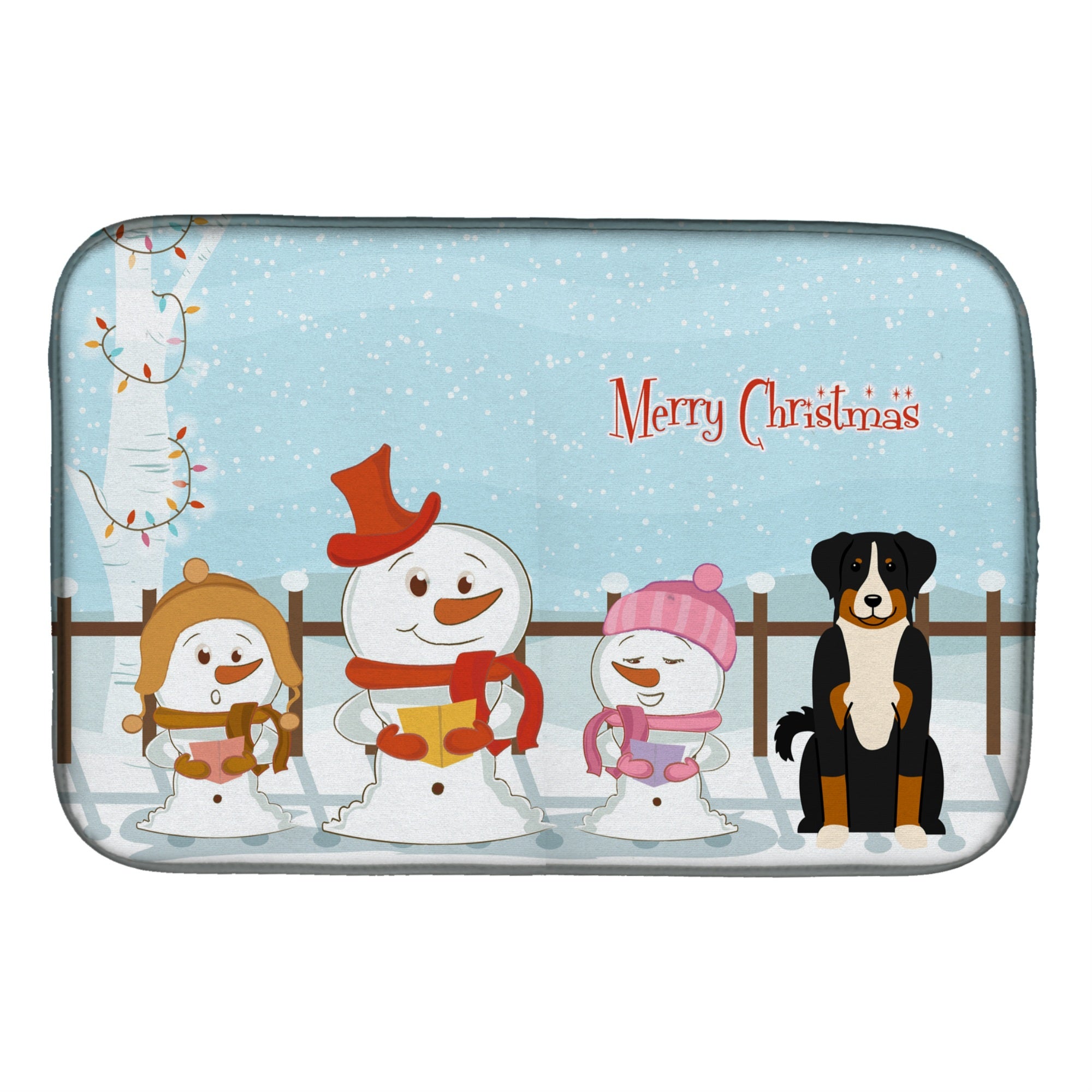 'Caroline'S Treasures Appenzeller Sennenhund Dish Drying Mat, 14'''' X 21'''', Christmas Carolers''