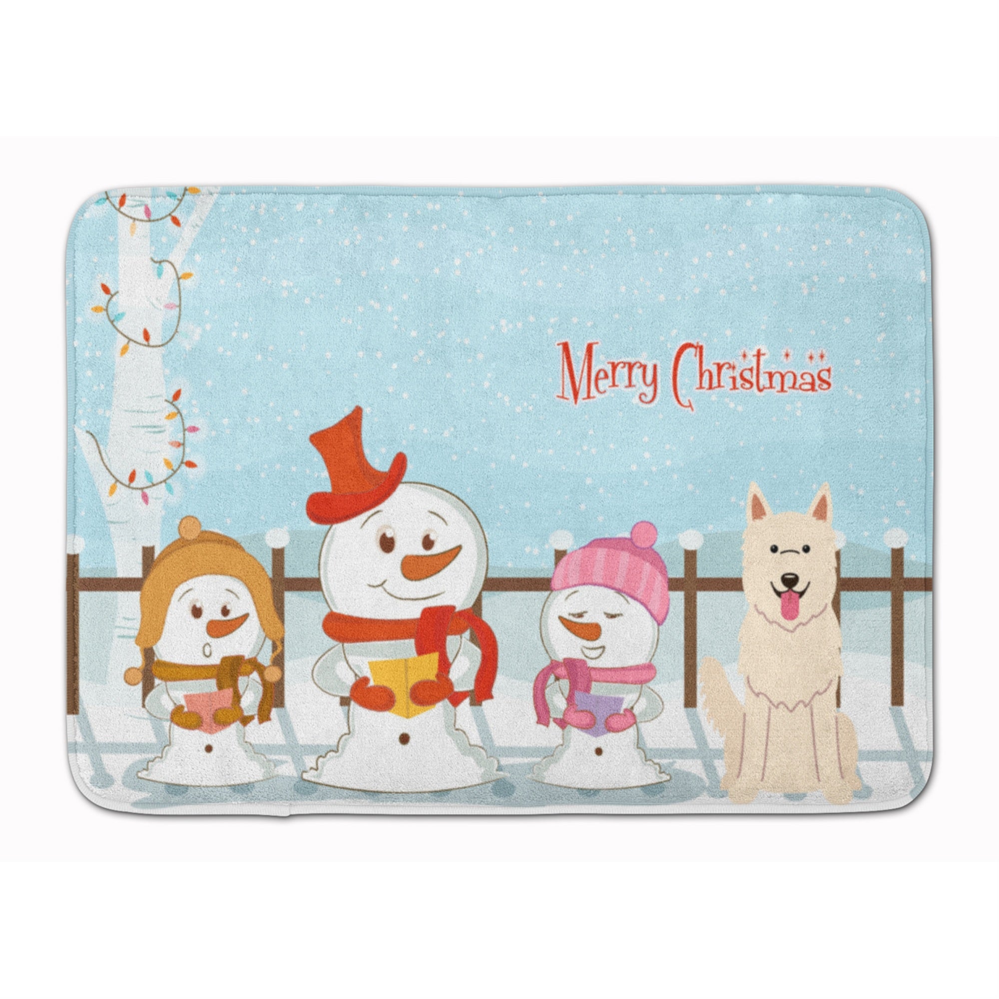 'Caroline'S Treasures Merry Christmas White German Shepherd Floor Mat, 19'''' X 27'''', Multicolor''