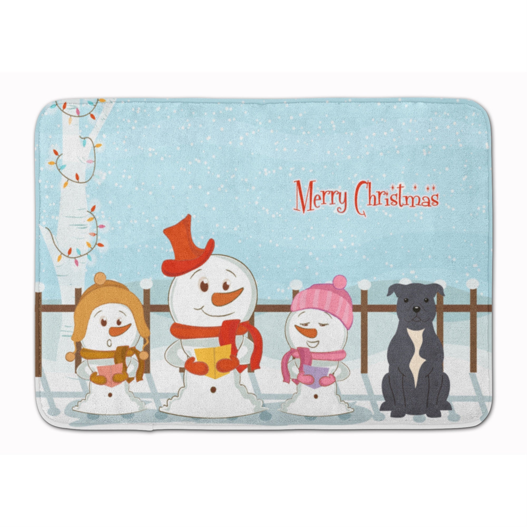 'Caroline'S Treasures Christmas Staffordshire Bull Terrier Floor Mat, 19'''' X 27'''', Multicolor''