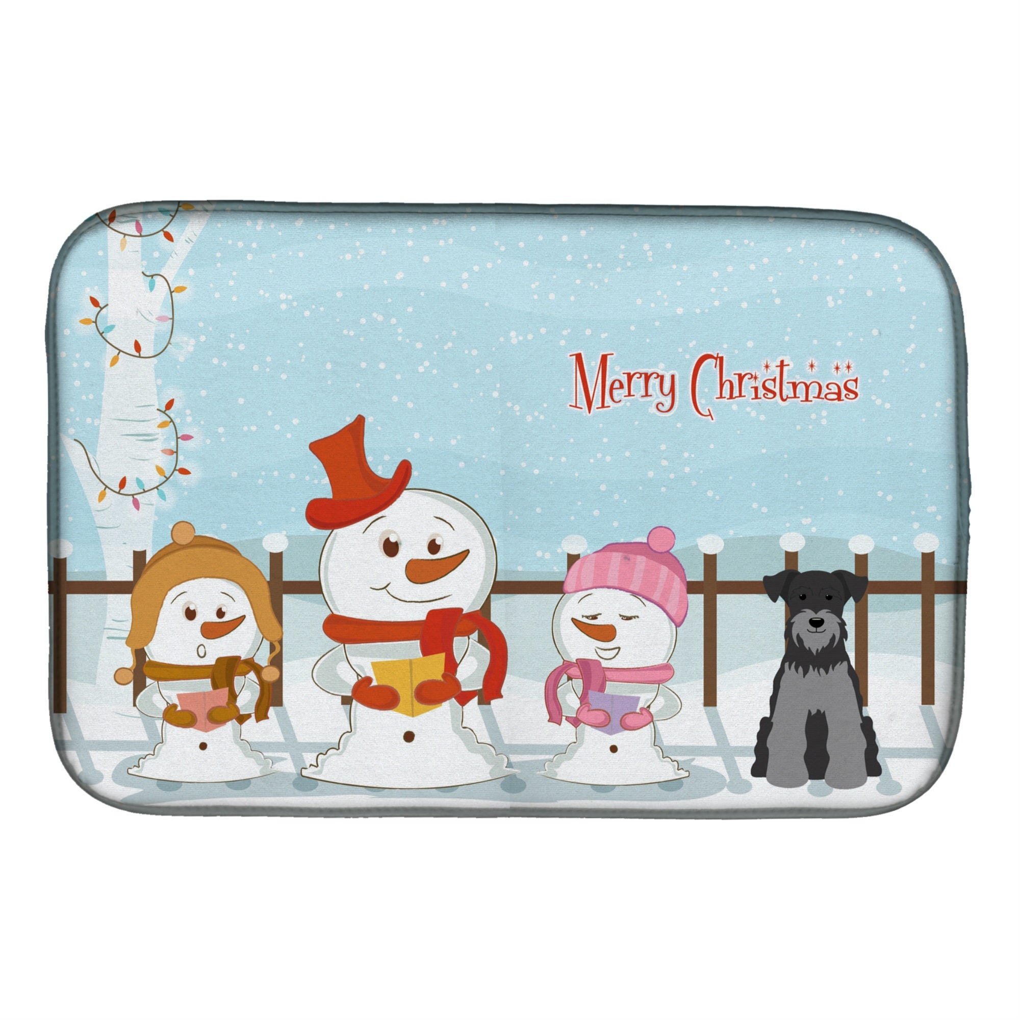 'Caroline'S Treasures Miniature Schnauzer Dish Drying Mat, 14'''' X 21'''', Christmas Carolers''