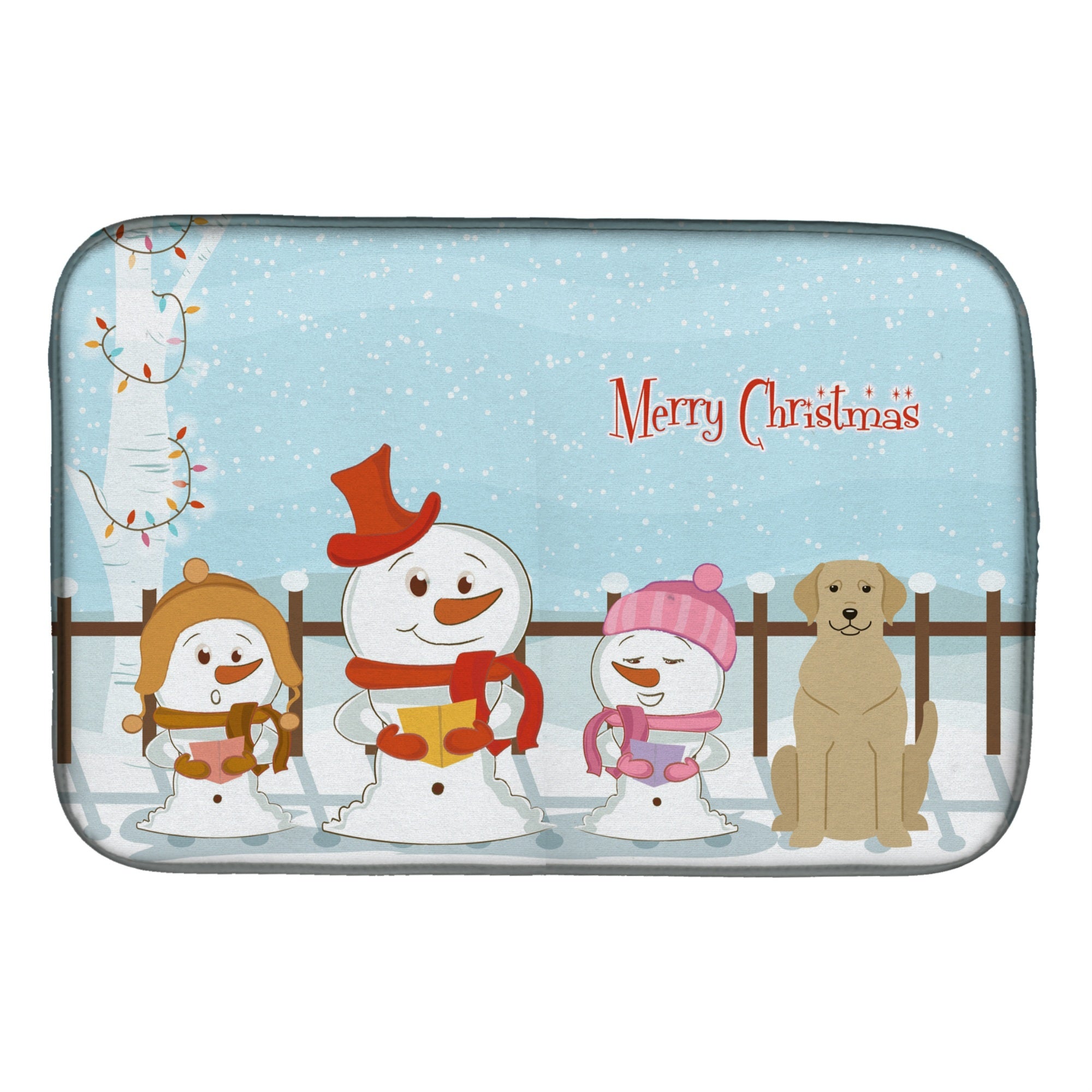 'Caroline'S Treasures Merry Christmas Carolers Yellow Labrador Dish Drying Mat, 14'''' X 21''''''