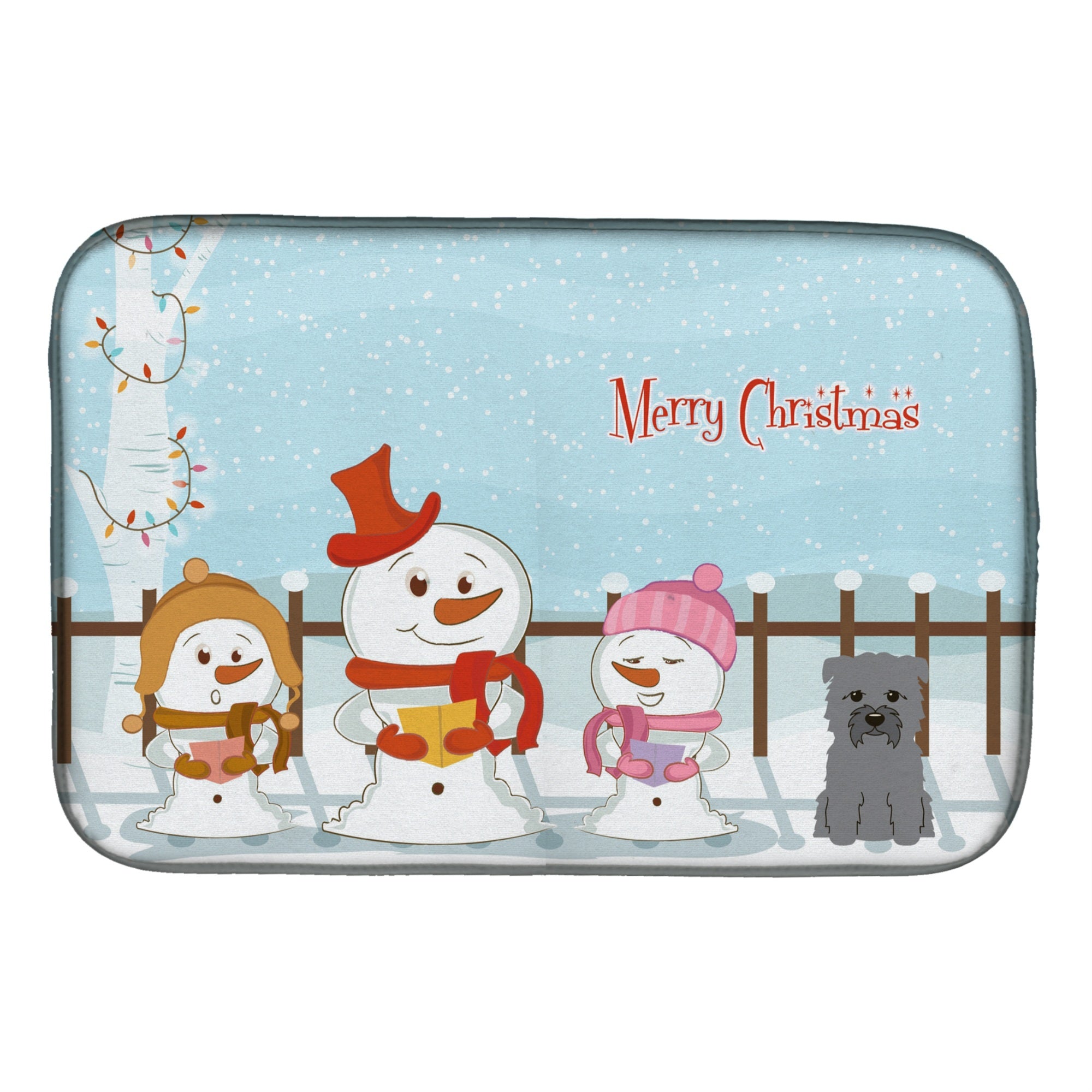 'Caroline'S Treasures Merry Christmas Carolers Glen Of Imal Grey Dish Drying Mat, 14'''' X 21''''''