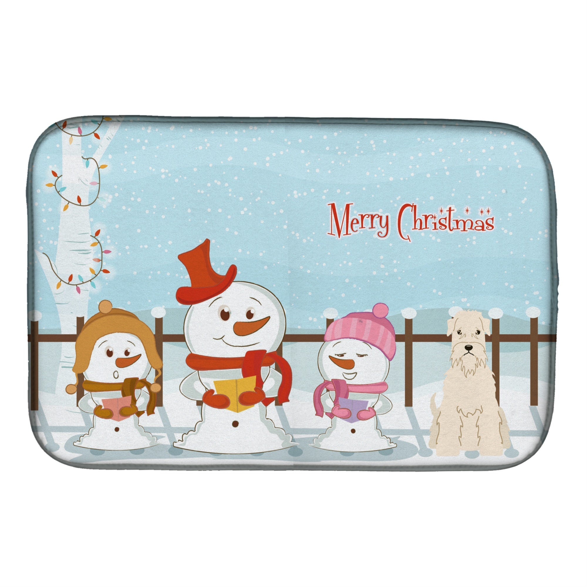 'Caroline'S Treasures Merry Christmas Carolers Soft Coated Wheaten Terrier Dish Drying Mat, 14'''' X 21''''''