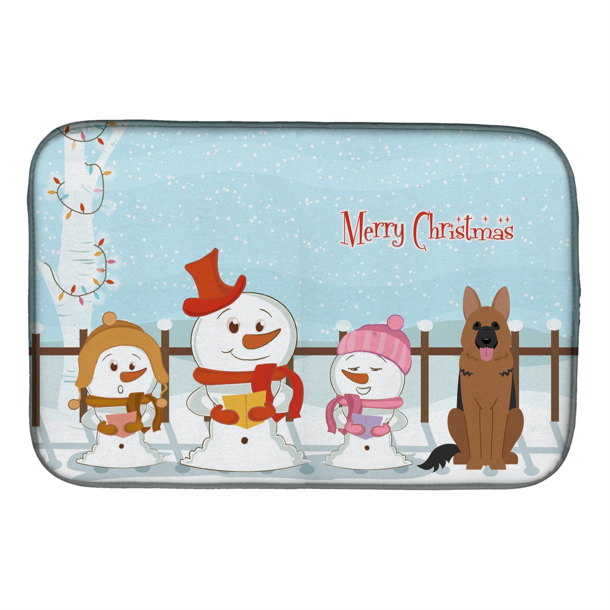 'Caroline'S Treasures Merry Christmas Carolers German Shepherd Dish Drying Mat, 14'''' X 21''''''