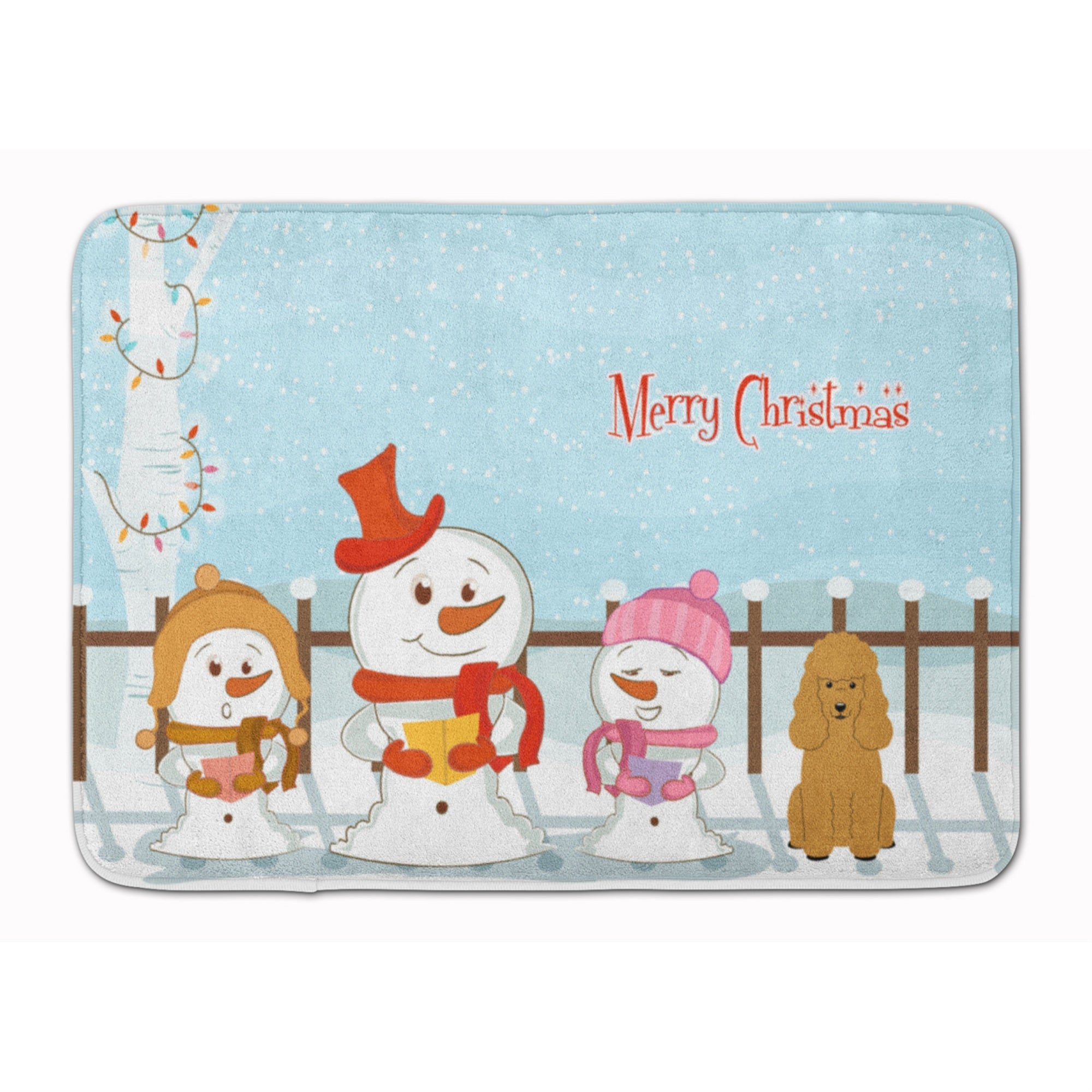 'Caroline'S Treasures Merry Christmas Carolers Poodle Tan Floor Mat, 19'''' X 27'''', Multicolor''
