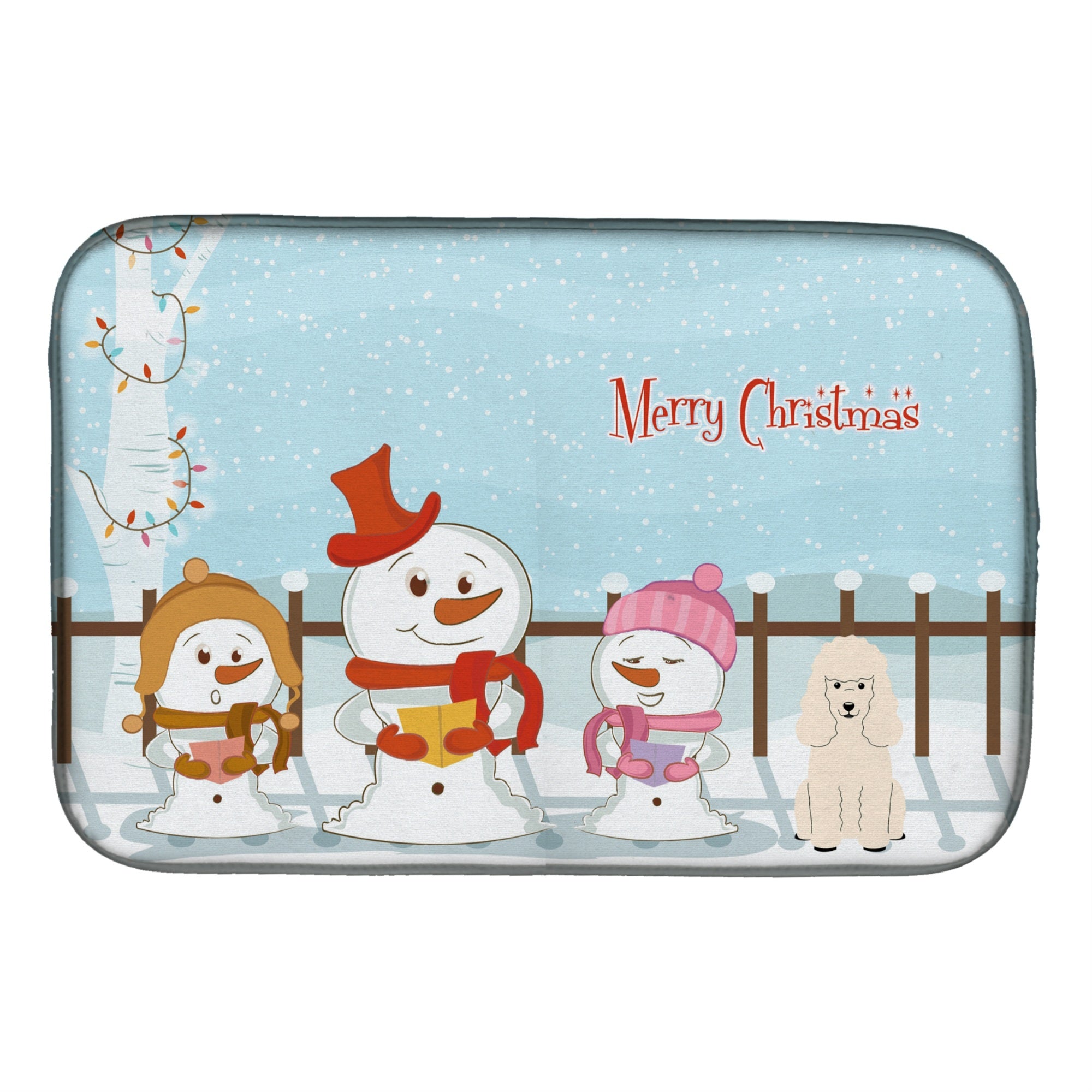 'Caroline'S Treasures Merry Christmas Carolers Poodle Dish Drying Mat, 14'''' X 21''''''