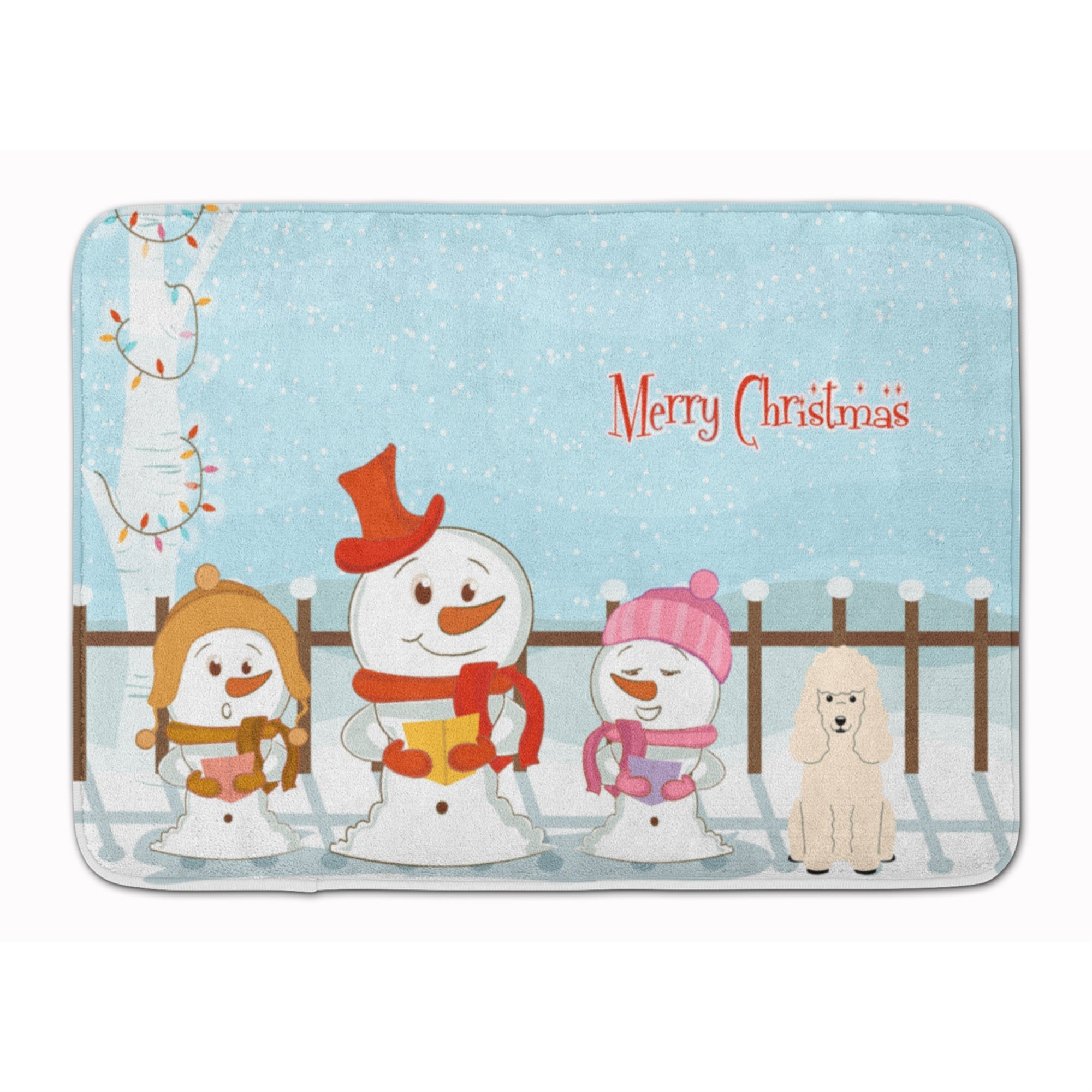 'Caroline'S Treasures Merry Christmas Carolers Poodle White Floor Mat, 19'''' X 27'''', Multicolor''