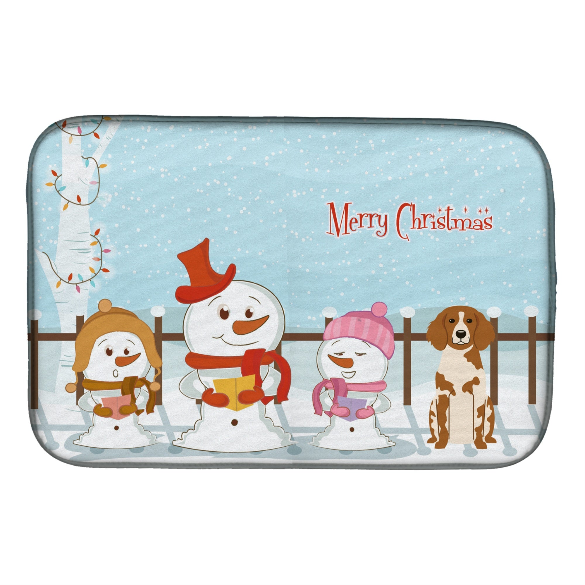 'Caroline'S Treasures Merry Christmas Carolers Brittany Spaniel Dish Drying Mat, 14'''' X 21''''''