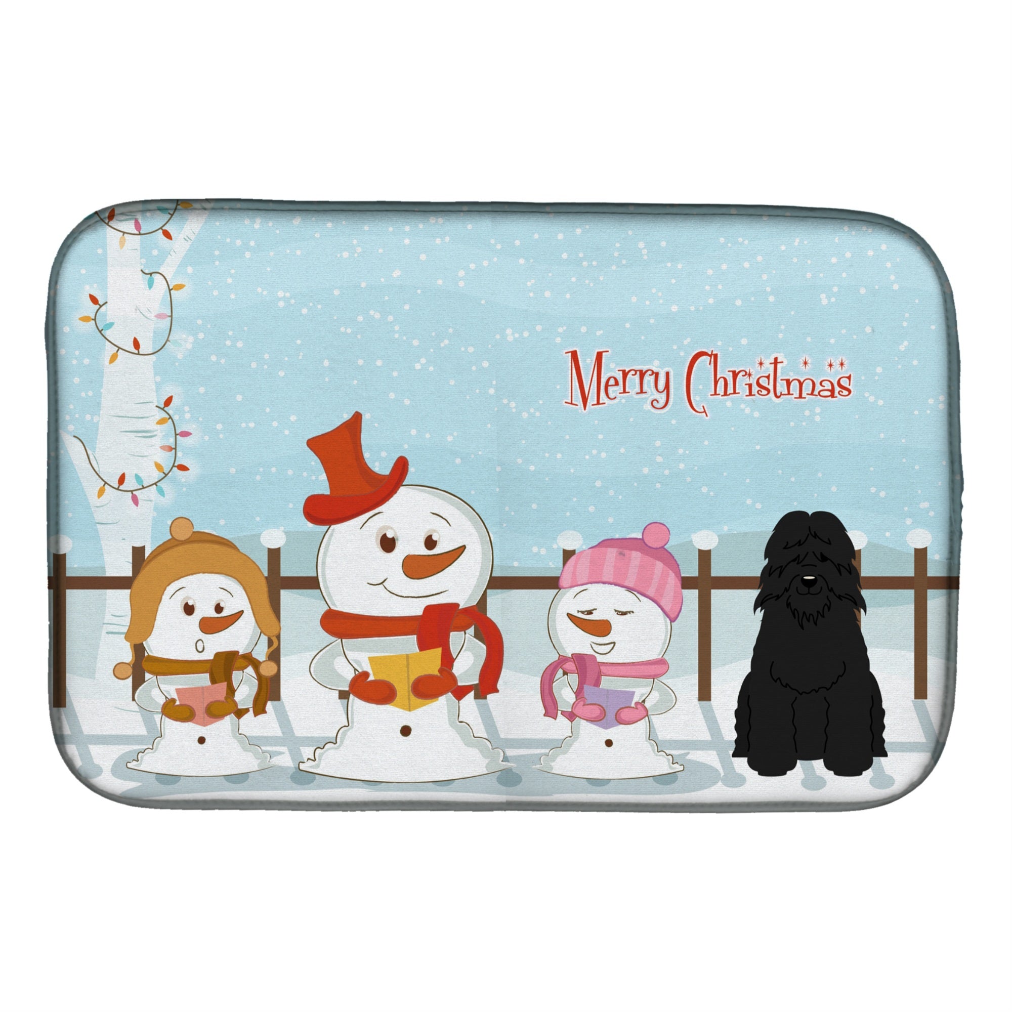 'Caroline'S Treasures Merry Christmas Carolers Bouvier Des Flandres Dish Drying Mat, 14'''' X 21''''''