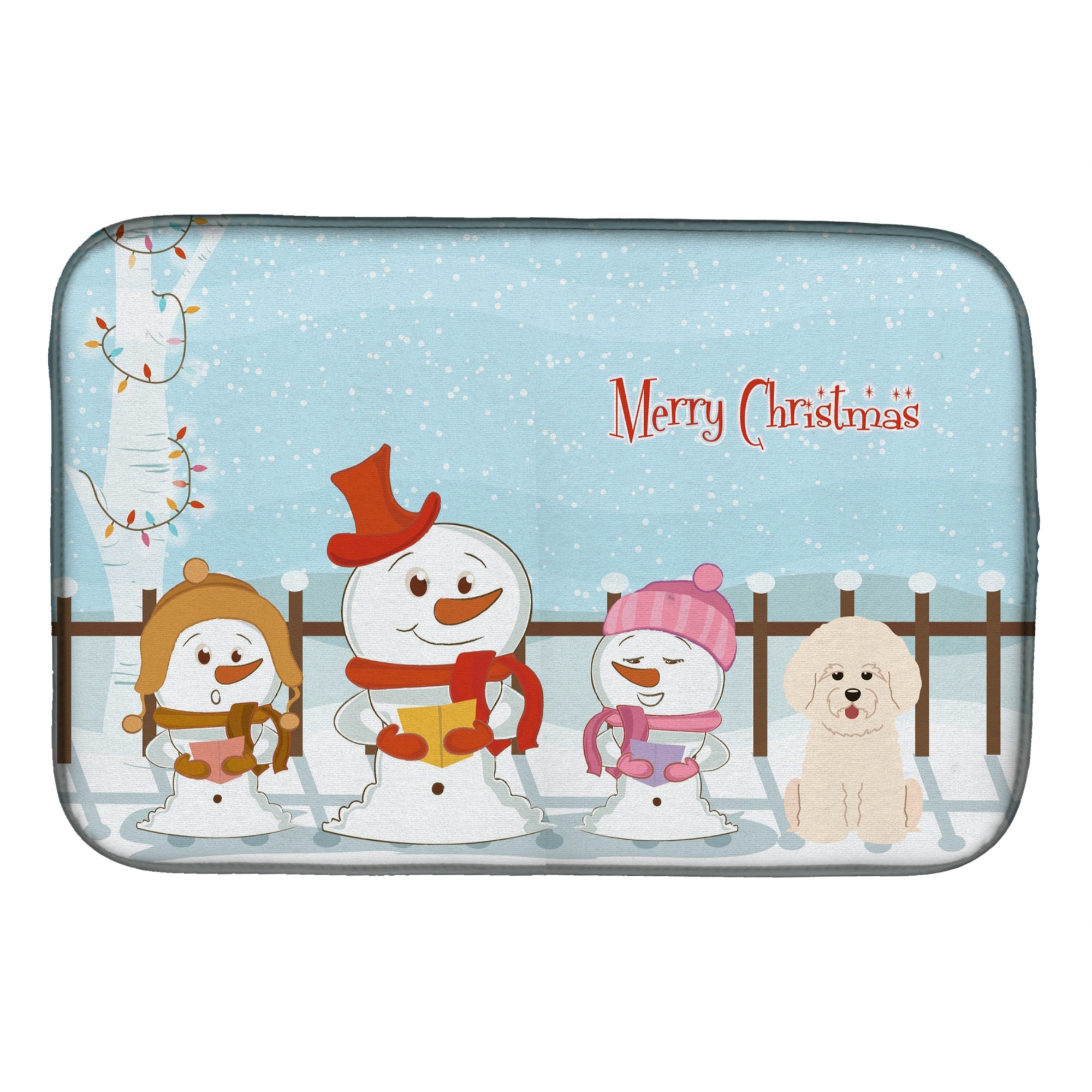'Caroline'S Treasures Merry Christmas Carolers Bichon Frise Dish Drying Mat, 14'''' X 21''''''