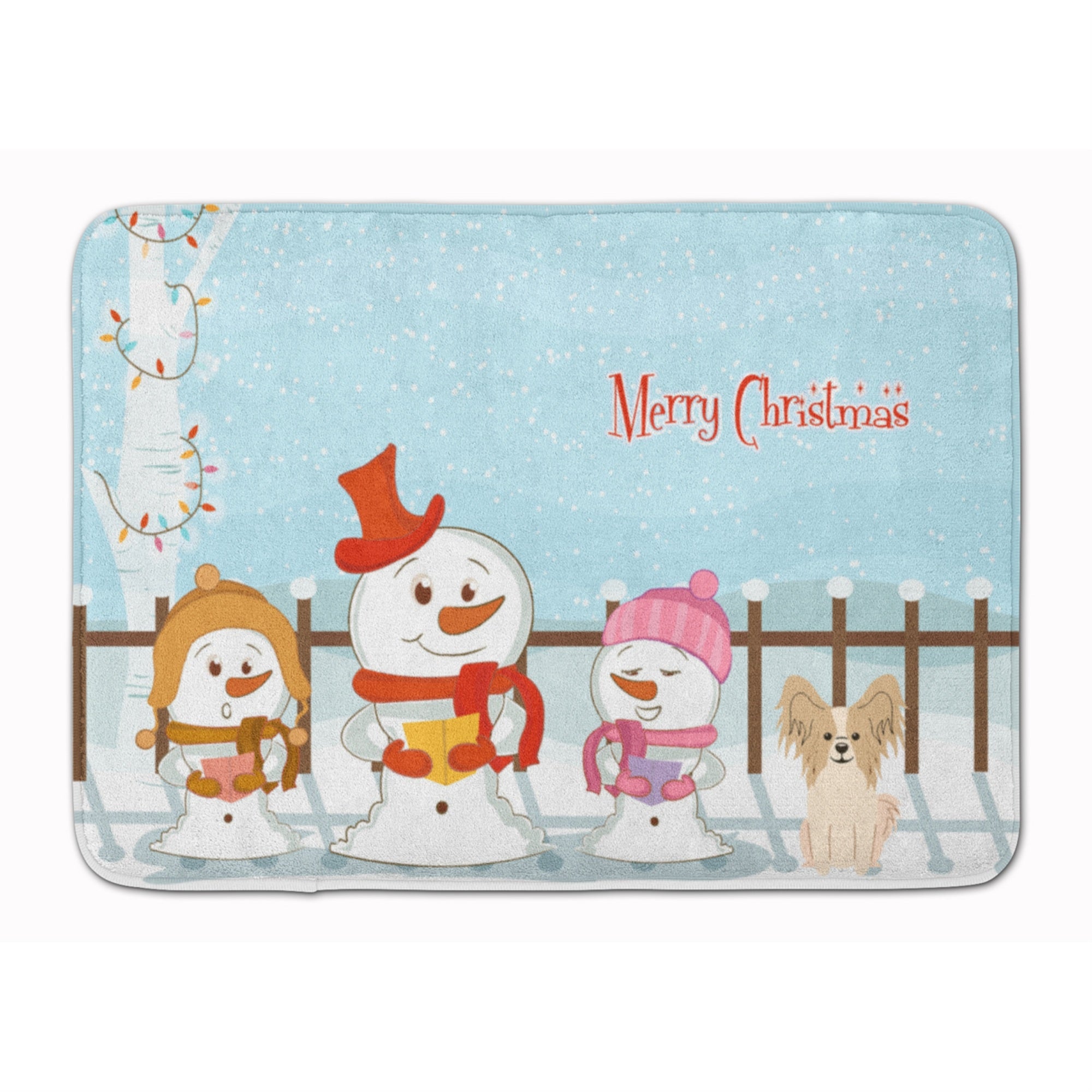 'Caroline'S Treasures Merry Christmas Papillon Sable White Floor Mat, 19'''' X 27'''', Multicolor''