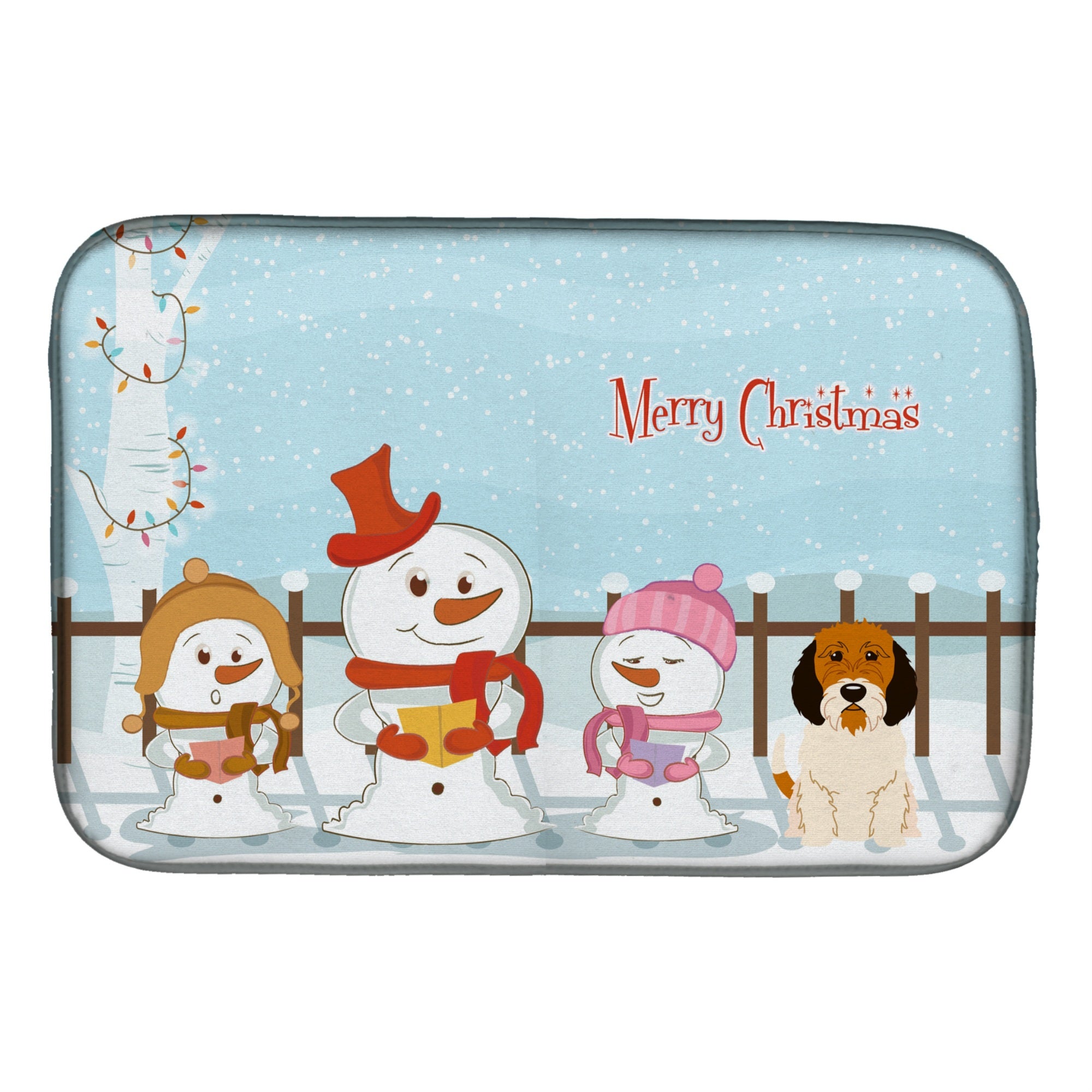 'Caroline'S Treasures Merry Christmas Carolers Petit Basset Griffon Veenden Dish Drying Mat, 14 X 21''