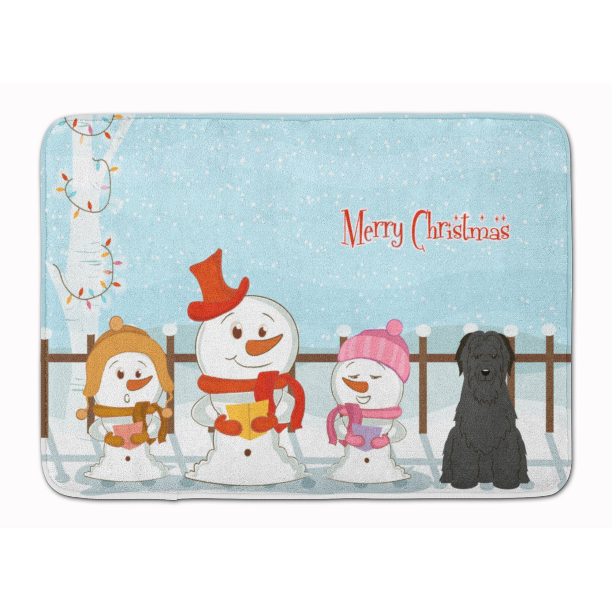 'Caroline'S Treasures Merry Christmas Carolers Briard Black Floor Mat, 19'''' X 27'''', Multicolor''