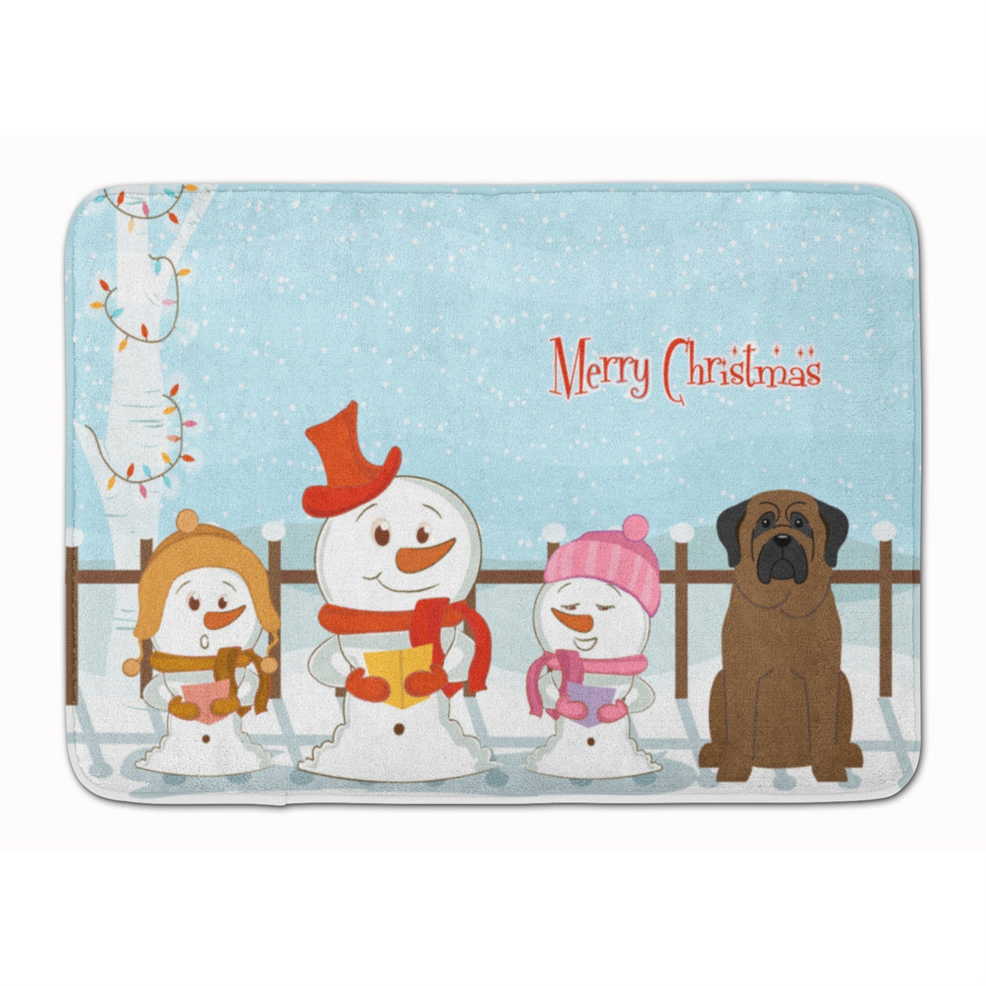'Caroline'S Treasures Merry Christmas Carolers Bullmastiff Floor Mat, 19'''' X 27'''', Multicolor''